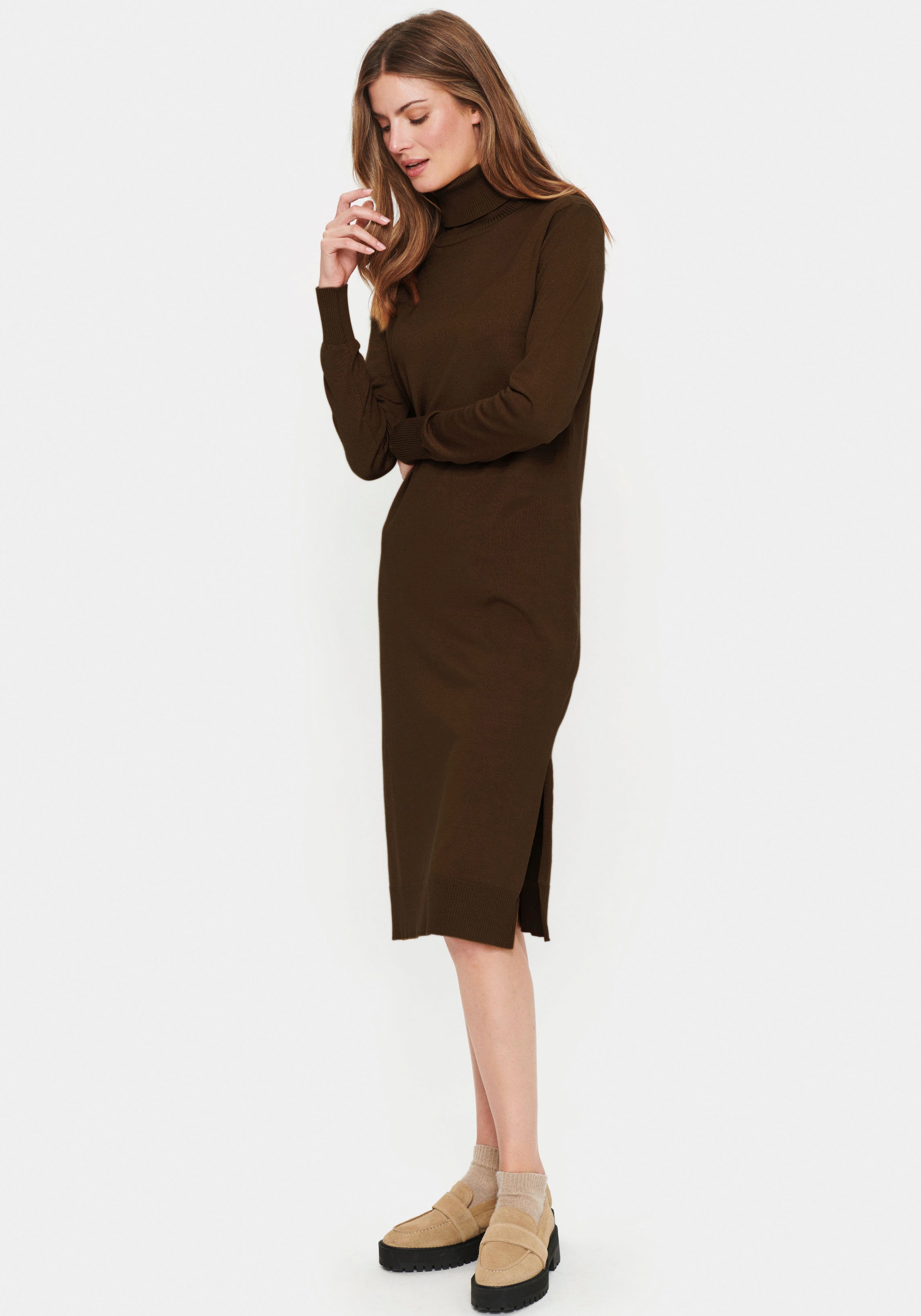 Saint Tropez Robe en tricot »SZ-Roll-neck Long Dress« avec col roulé