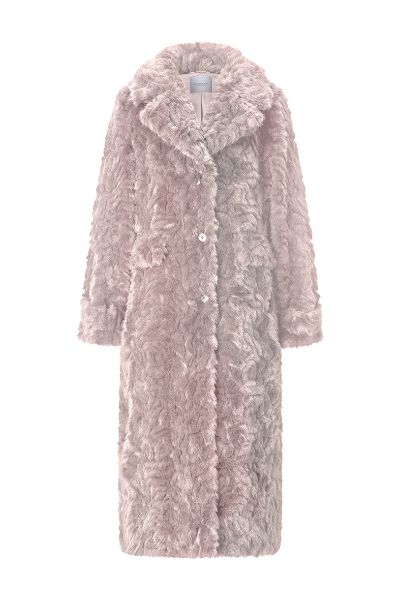 RICHROYAL Manteau en imitation fourrure Coupe régulière avec col revers