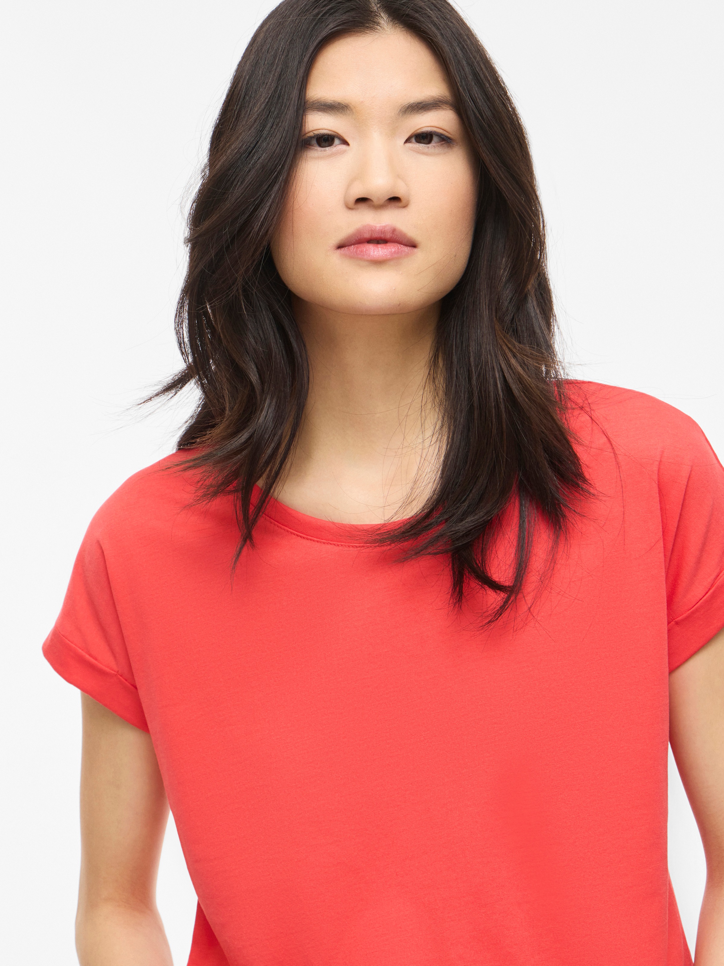 Vila Shirt à col rond »VIDREAMERS NEW PURE T-SHIRT/SU-NOOS« mélange coton, coupe régulière