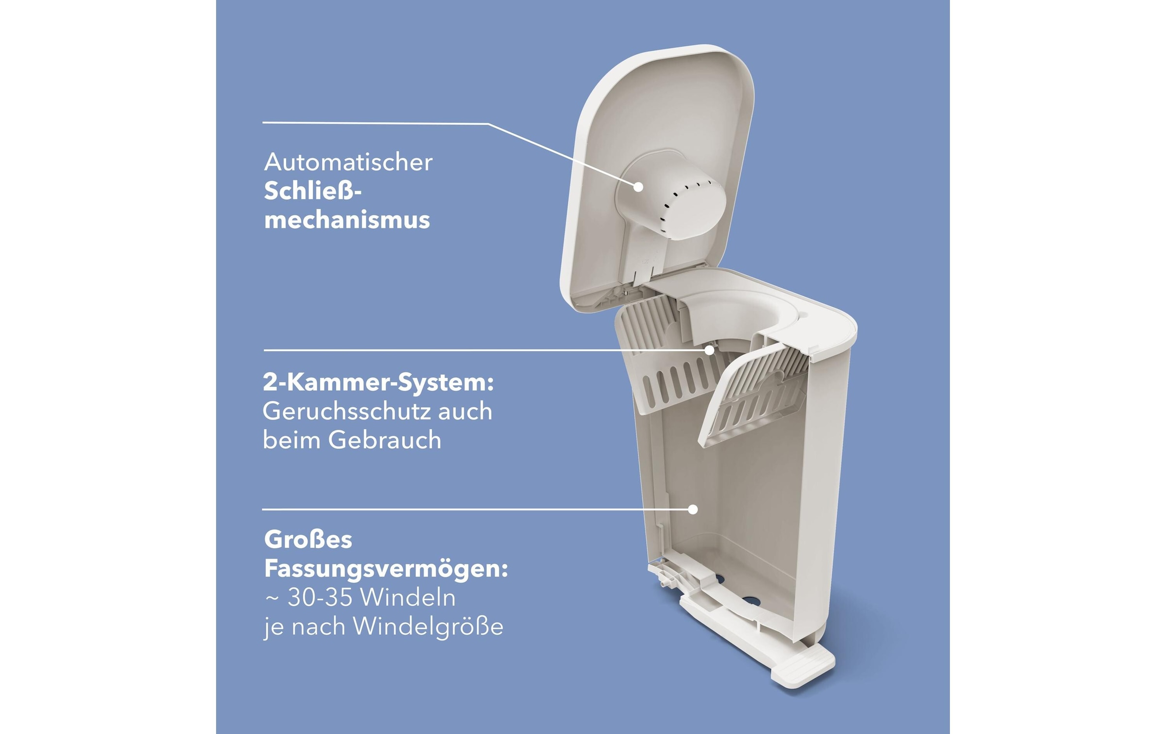 Rotho Babydesign Seau à couches »Yuma Bär Ahoi 35 l«