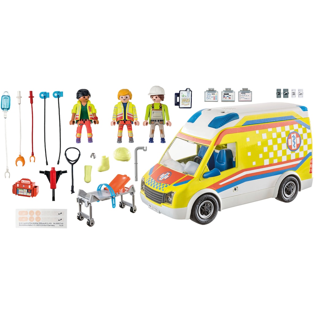 Playmobil® Konstruktions-Spielset »Rettungswagen mit Licht und Sound (71202), City Life«, mit Licht und Soundmodul