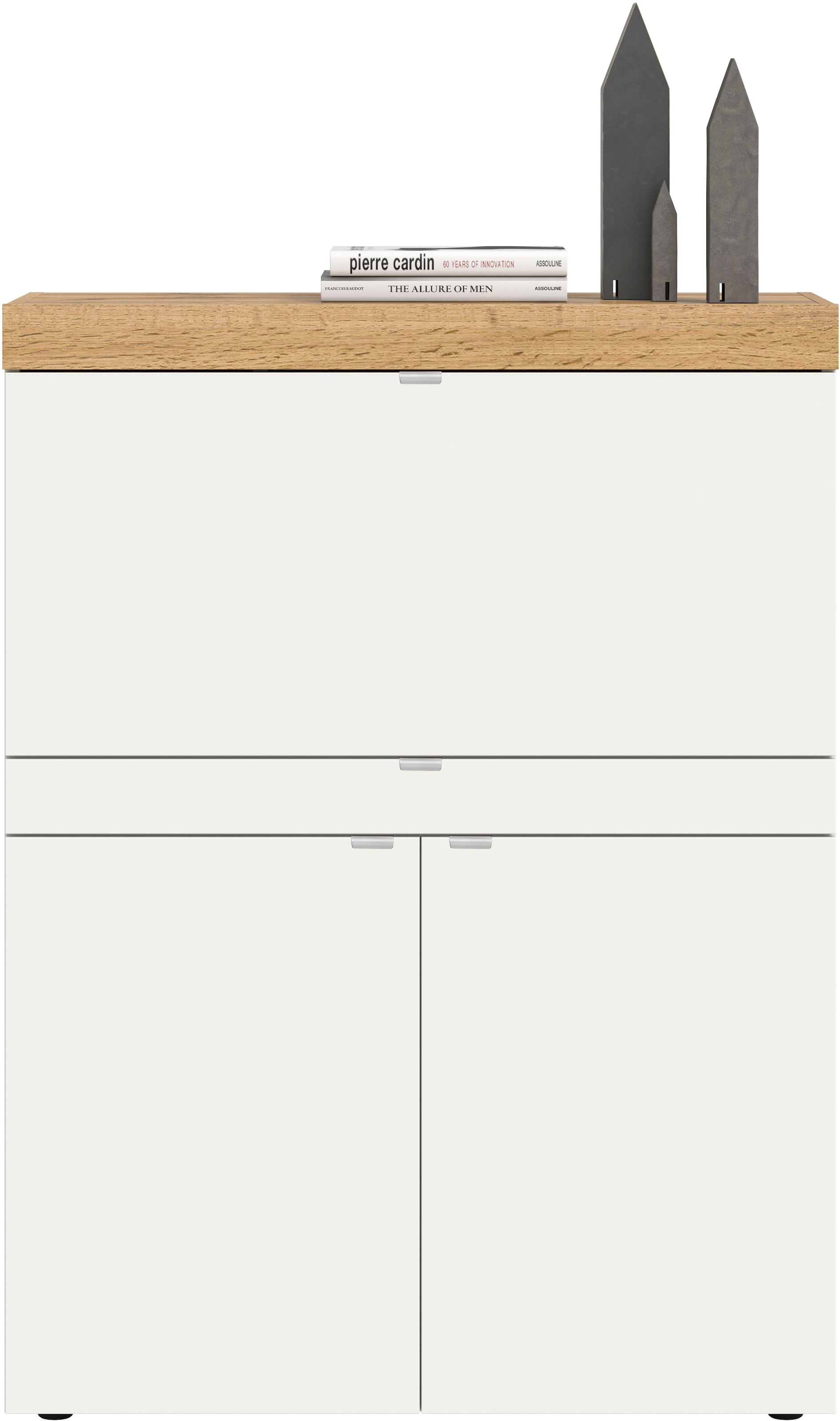 GOODproduct Sekretär »MAMBO, Höhe 122cm, 2 Türen, 1 Schubkasten, 1 Klappe« Home-Office-Schreibtisch, PC-Schrank, Schreibtisch, Office