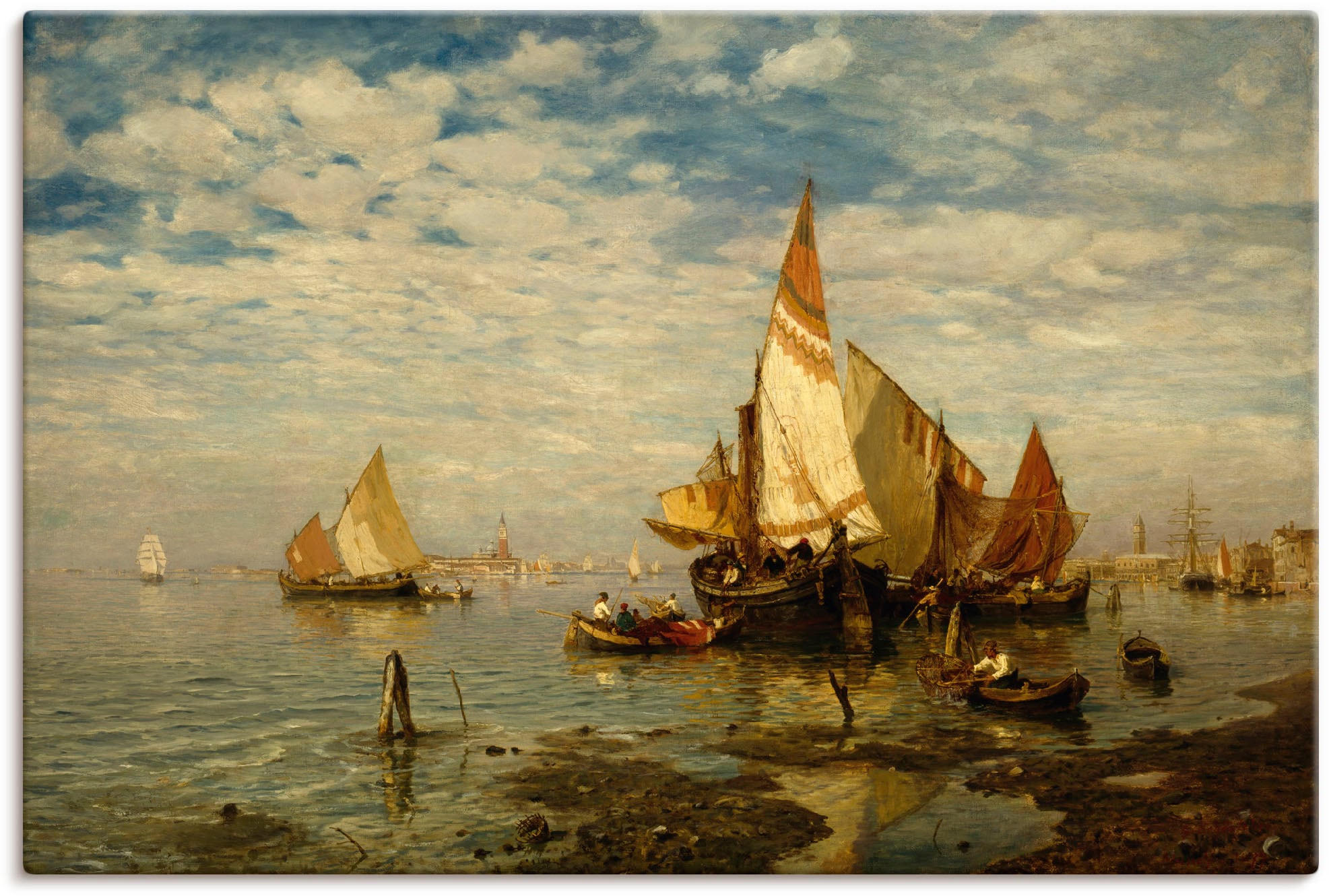 Image of Artland Leinwandbild "In der Lagune bei Venedig" 1 Stk. tlg. auf Holzrahmen gespannt