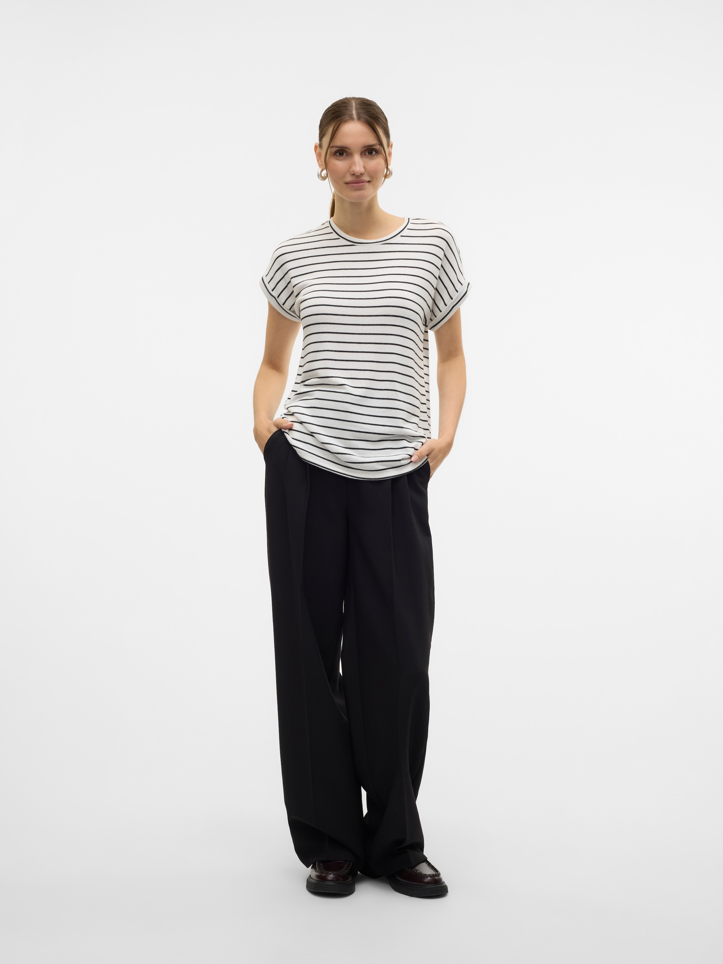 Vero Moda Kurzarmpullover »VMBRIANNA SS O-NECK PULLOVER BOO REP«, mit Umschlag