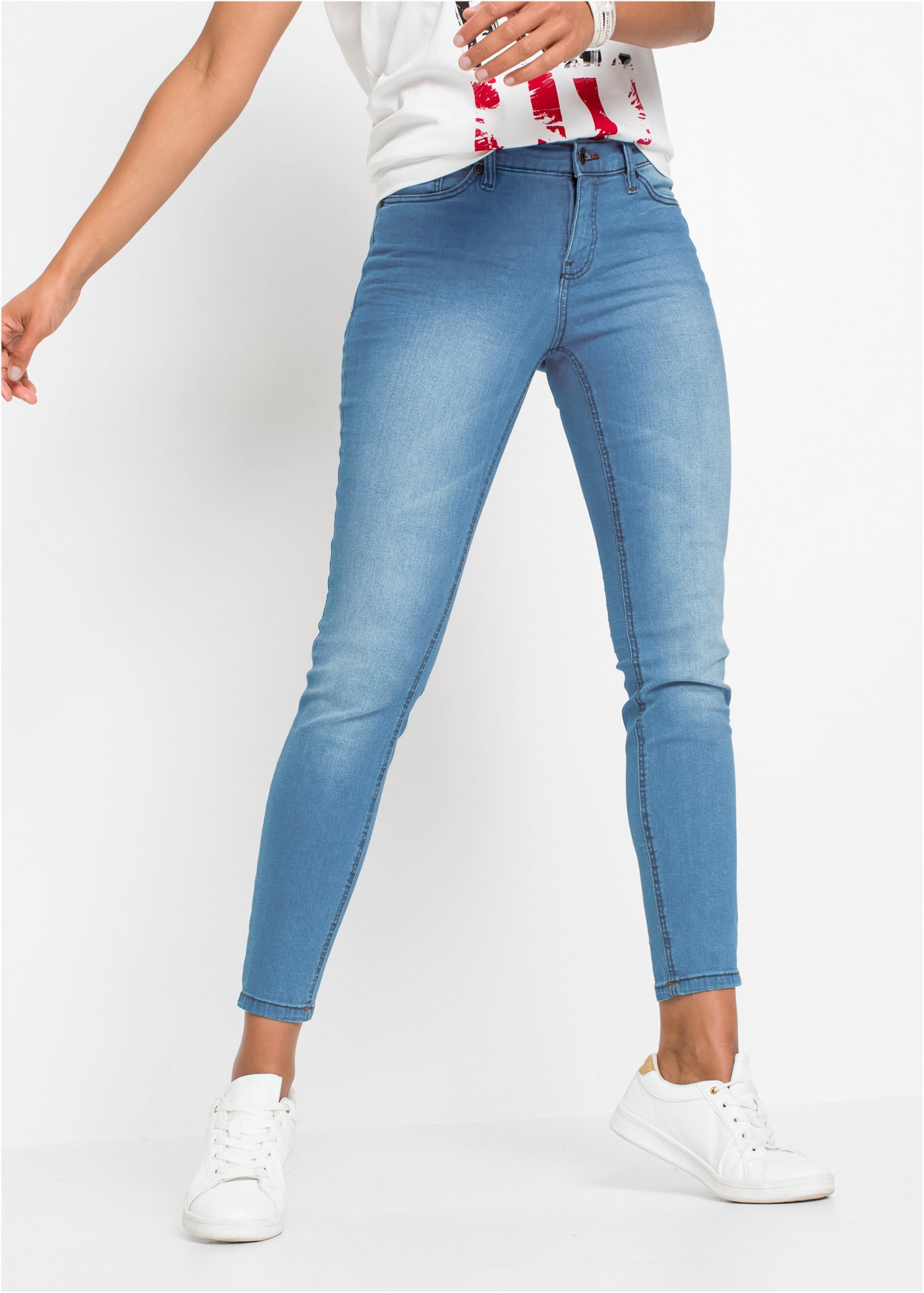 Image of bonprix Skinny-fit-Jeans Skinny-fit-Passform, verkürztes 7/8-Bein, mit Five-Pocket-Style