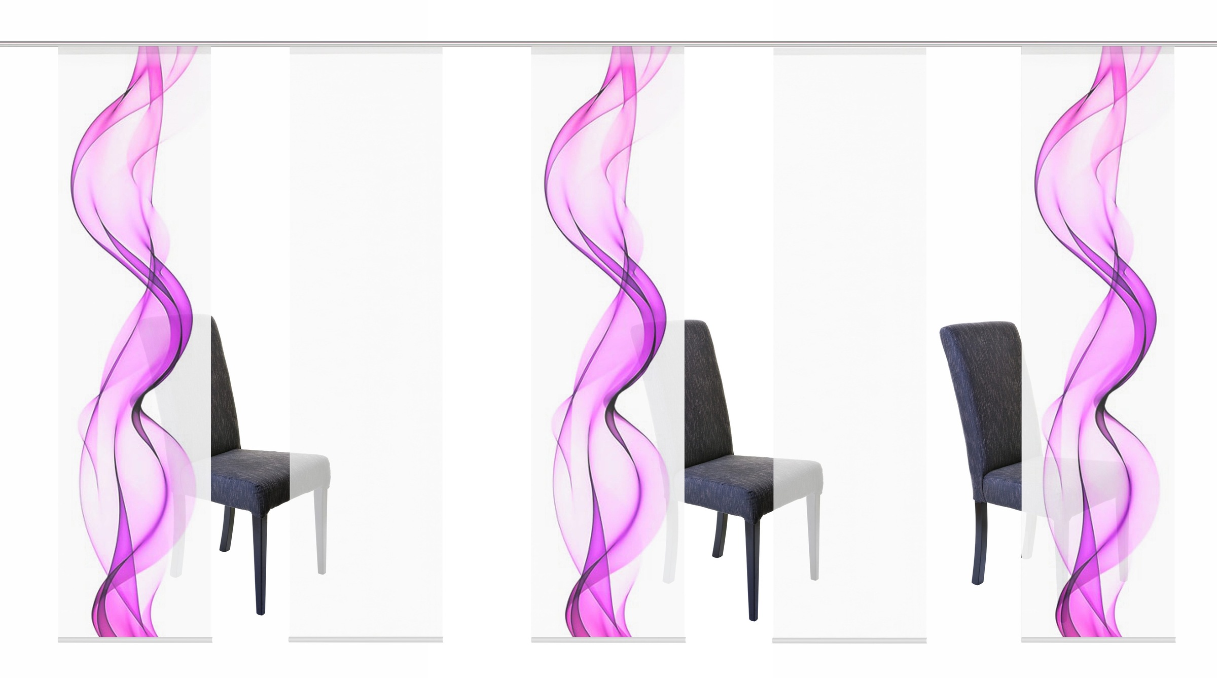 Image of HOME WOHNIDEEN Schiebegardine »ALBERTA«, (5 St.), HxB: 245x60, Blickdicht, inkl. Befestigungszubehör bei Ackermann Versand Schweiz