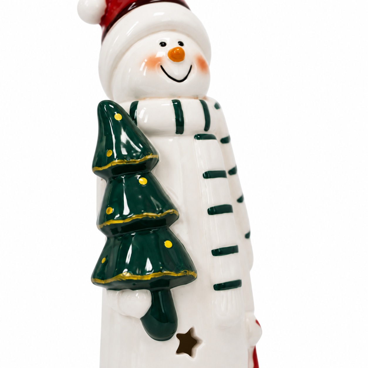 GOODproduct Teelichthalter »Deko Weihnachten Eeske, aus Porzellan detailreich bemalt« Weihnachtsmann und Schneemann im 2er Set, jeweils ca.31cm hoch