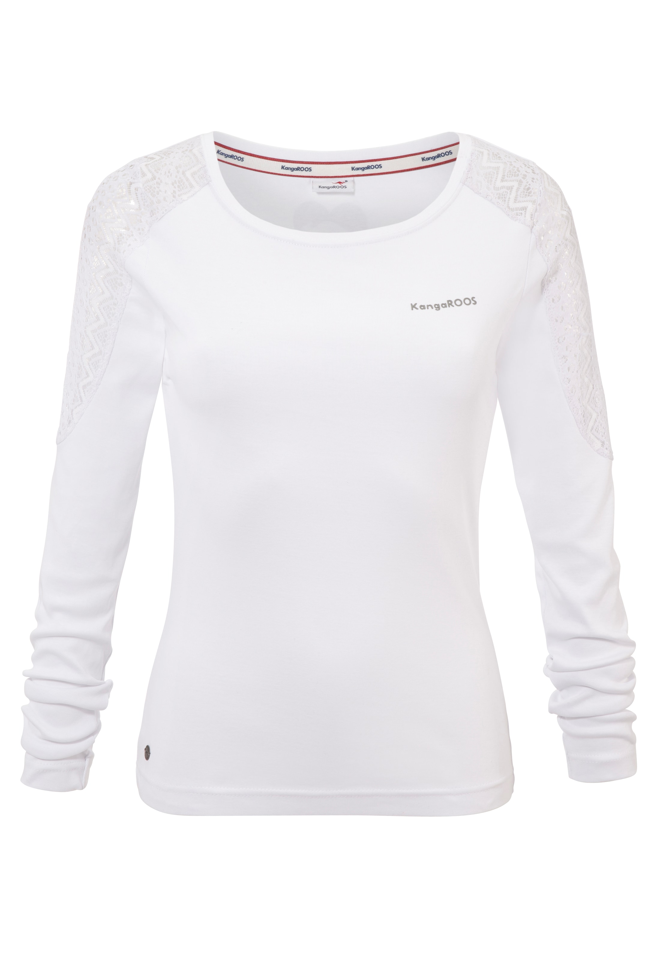 KangaROOS Langarmshirt, Langarm, sehr figurbetonte Passform, aus Rippware