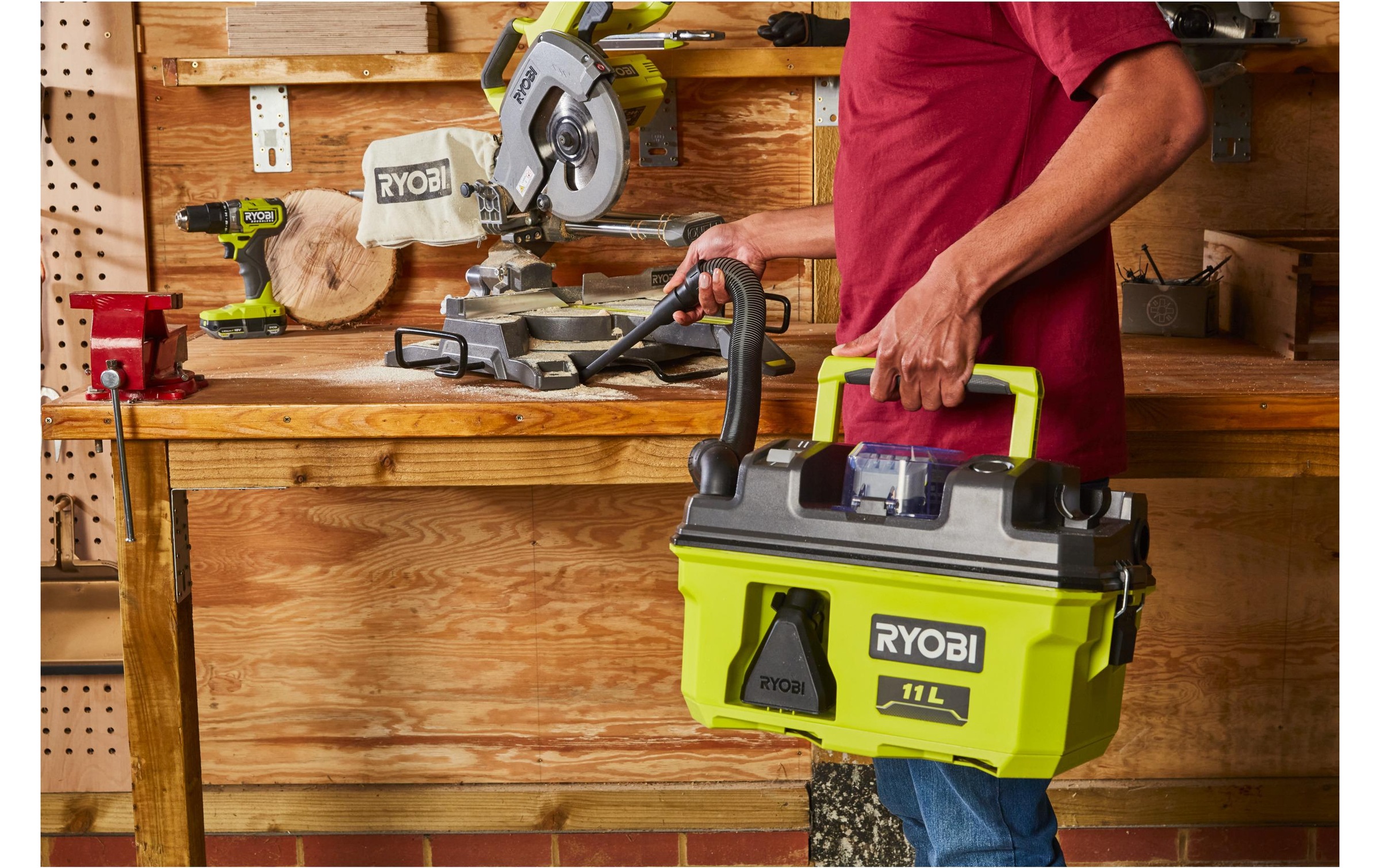 Nass-Trocken-Sauger »RYOBI, RV1811-0 ohne Akku und Ladegerät«