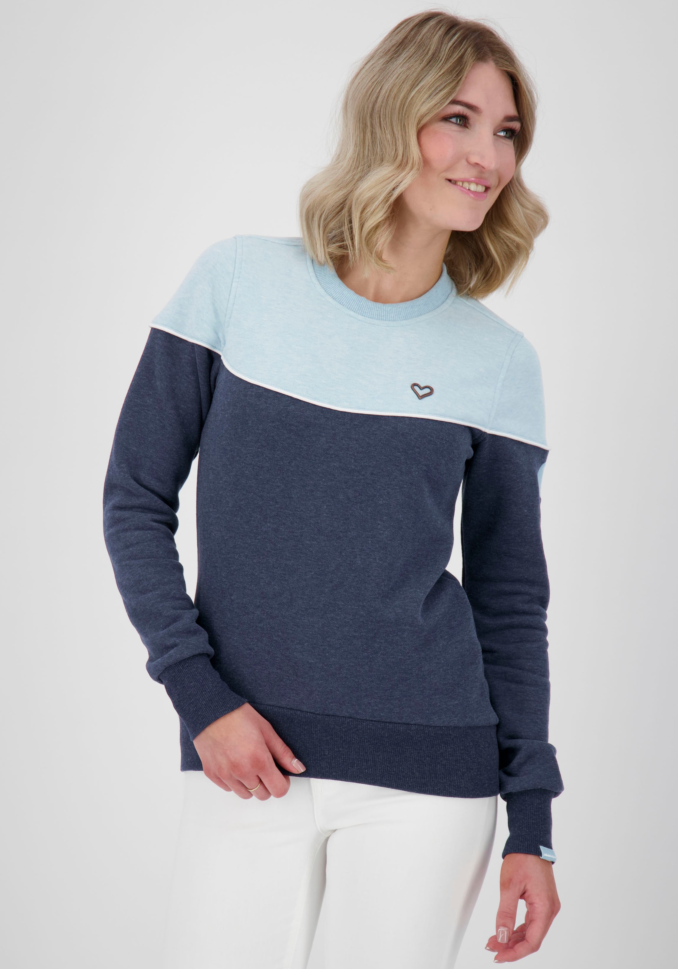Sweatshirt »DarleenAK«, mehrfarbiger Crewneck-Sweater mit Kontrastdetails