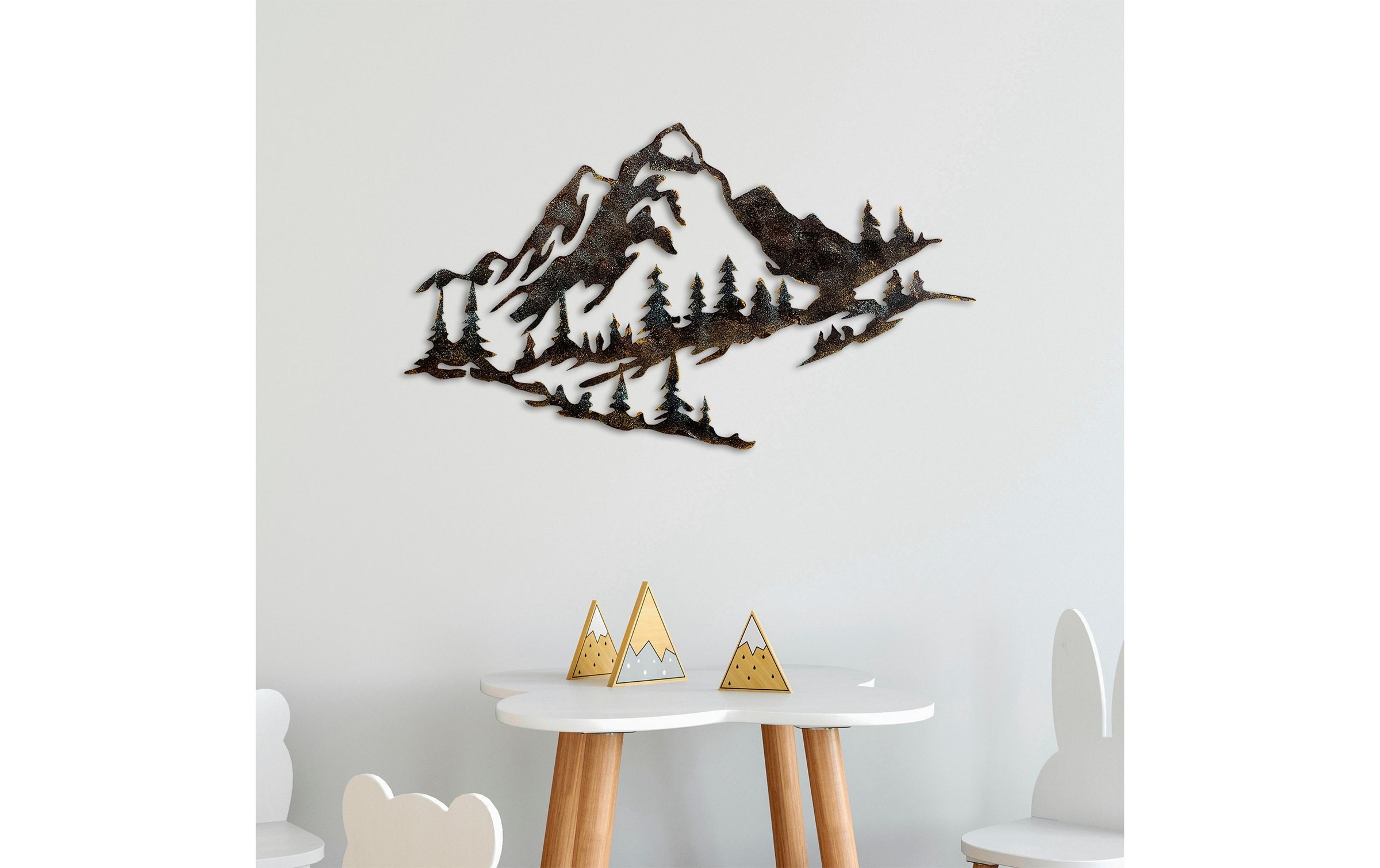 Wanddekoobjekt »Wallxpert Mountain 70 x 40 cm Metall«