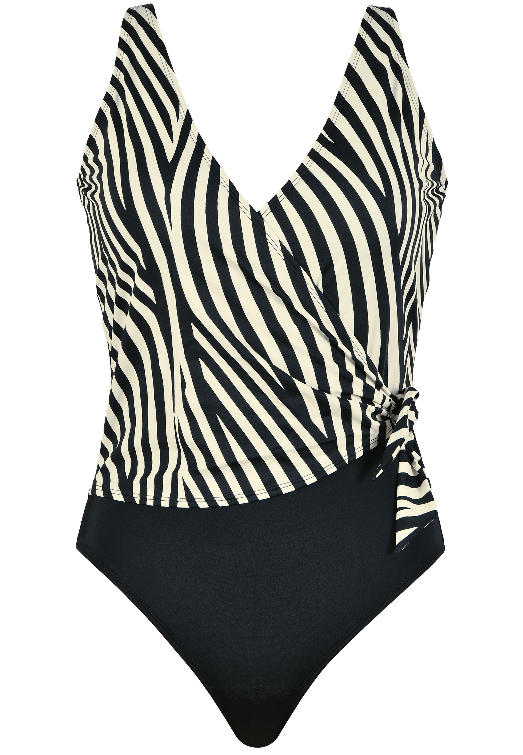 Image of Naturana Badeanzug "Riviera" Zebra-Print, V-Ausschnitt, bequem, modisch, gemustert