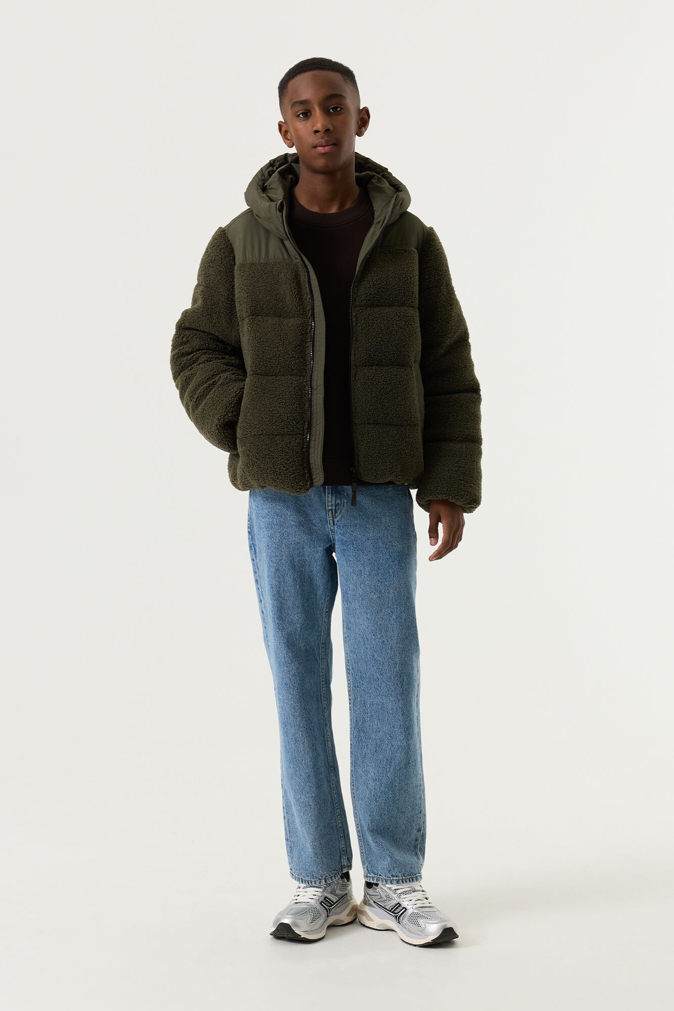 Garcia Steppjacke mit Kapuze mit Teddy-Fell for Boys