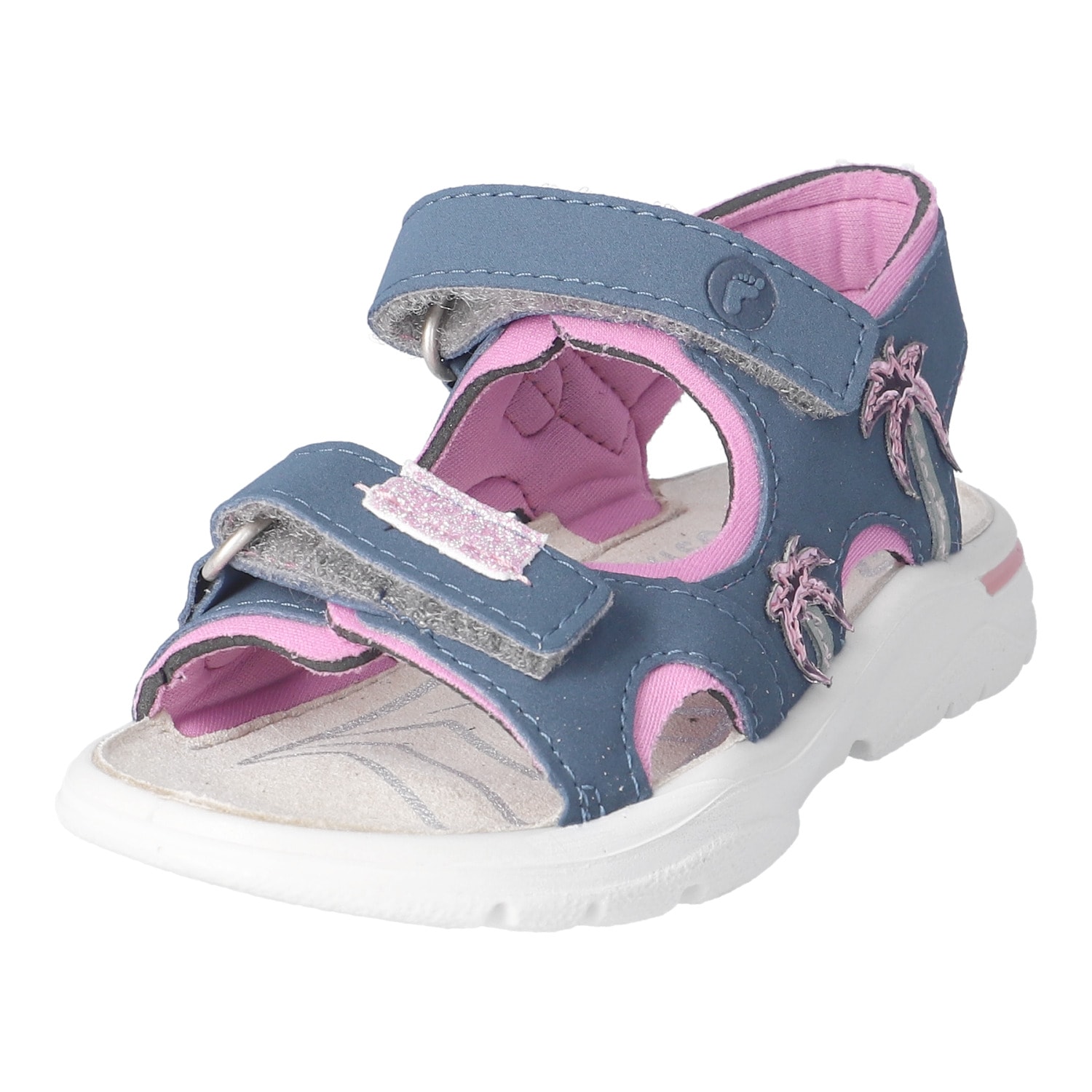 Ricosta Sandale »Carmi«  Chaussure à scratch avec paillettes, avec WMS, gabarit de taille à télécharger