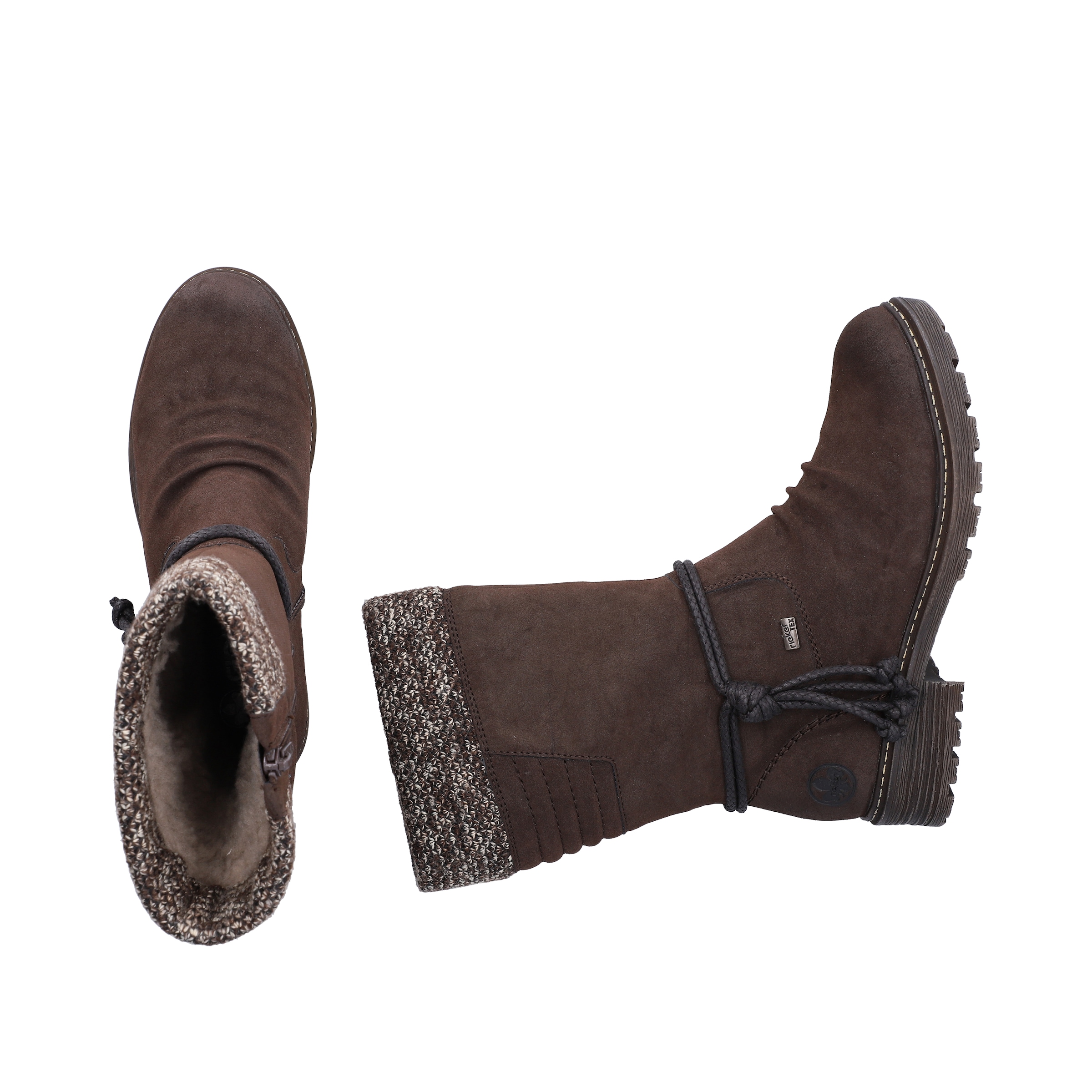 Rieker Winterstiefel  Winterboots, Blockabsatz, TEX-Membran, mit gestricktem Schaftrand