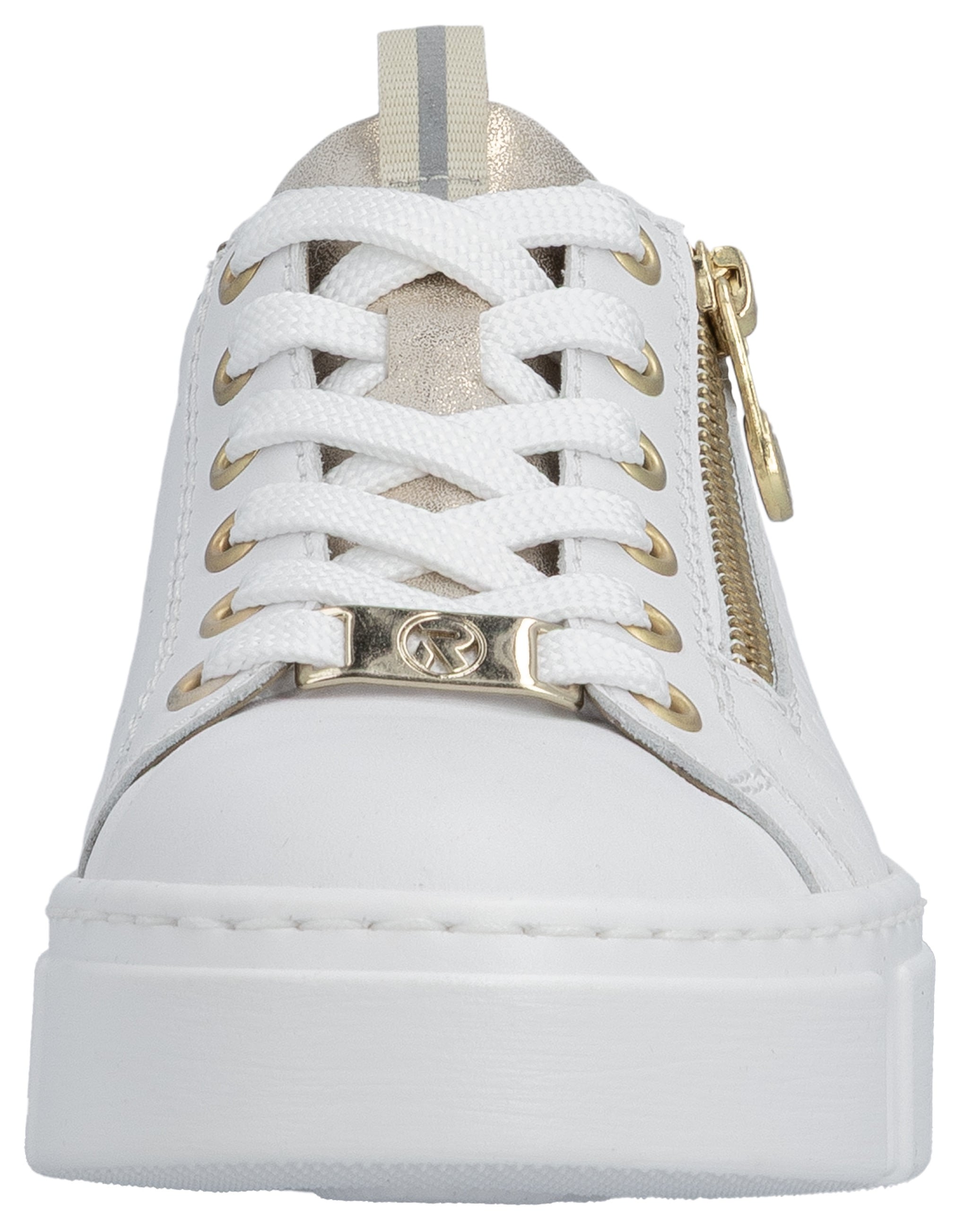 Rieker Baskets à plateforme  mit goldfarbenen Details, Freizeitschuh, Halbschuh, Schnürschuh