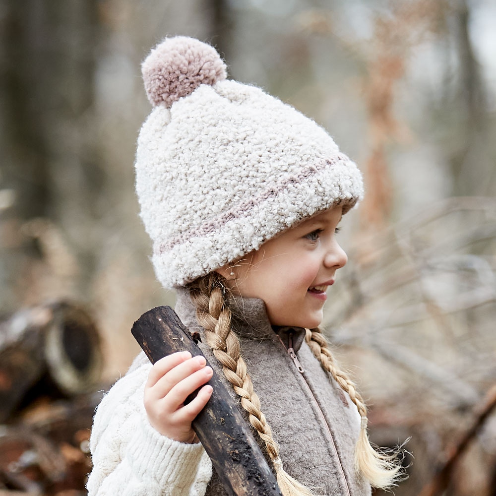 MAXIMO Bonnet à pompon wärmend, Grobstrick, gefüttert, hoher Wollanteil