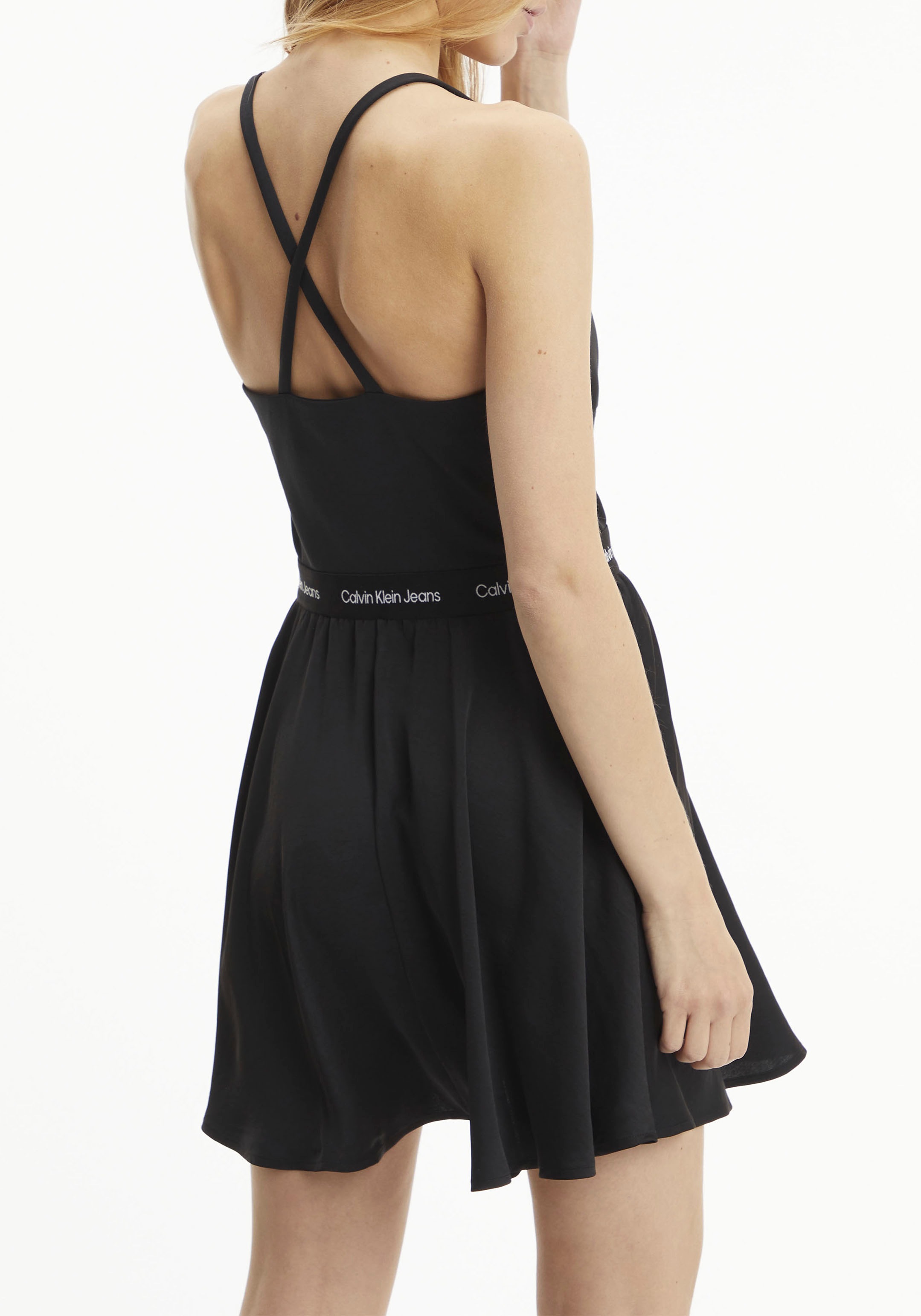 Image of Calvin Klein Jeans Jerseykleid »LOGO STRAPS FABRIC MIX DRESS«, mit Calvin Klein Jeans Logo-Schriftzug bei Ackermann Versand Schweiz