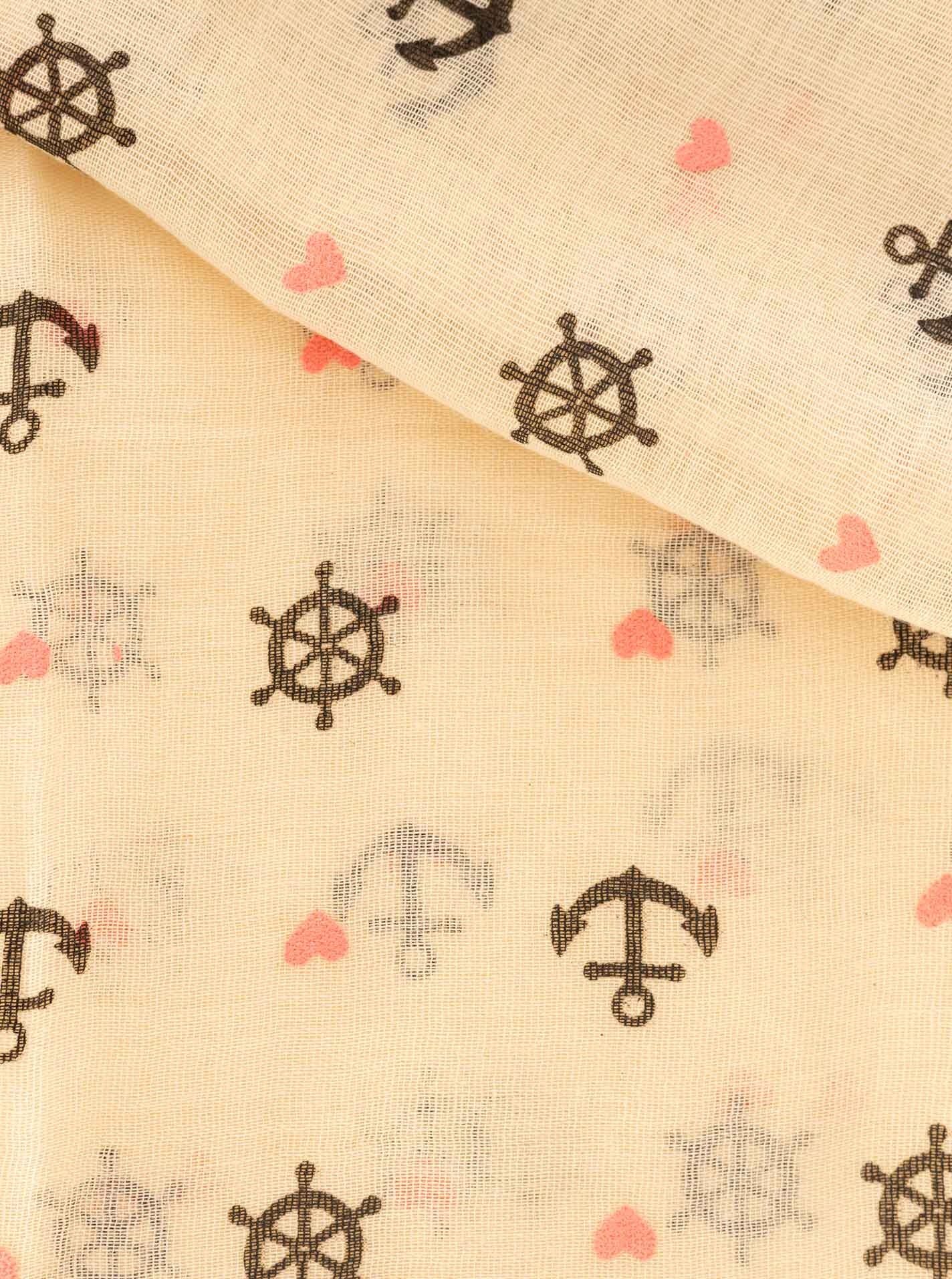 Zwillingsherz Schal »"Anker"« Ankermotiv, leichter Stoff, maritimer Look