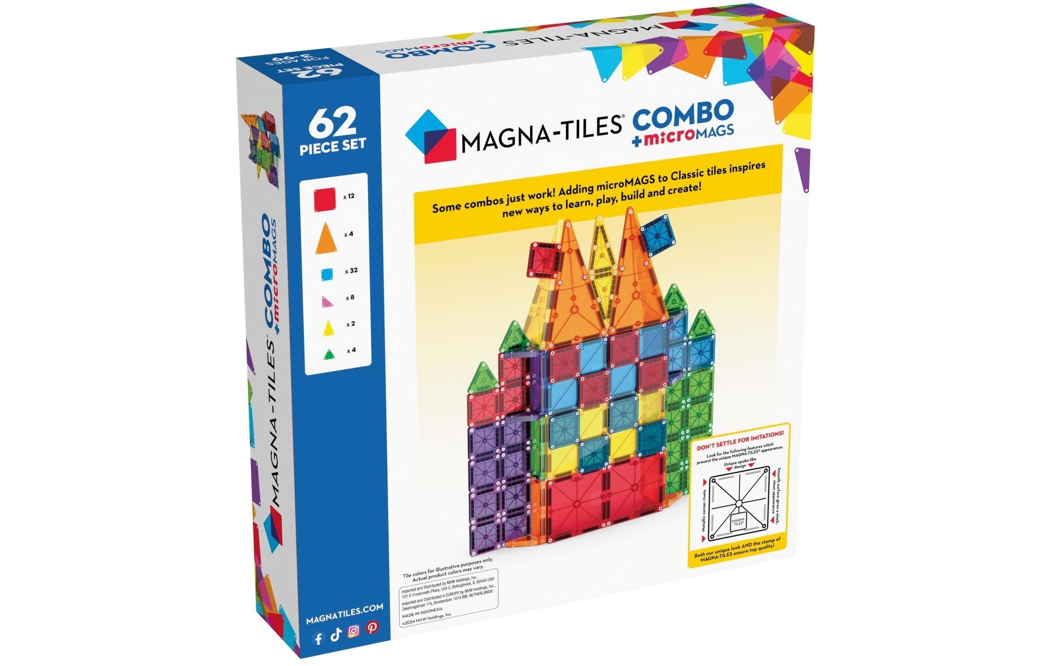 Spielbausteine »Magna-Tiles Combo 62-teilig«, (62 St.)