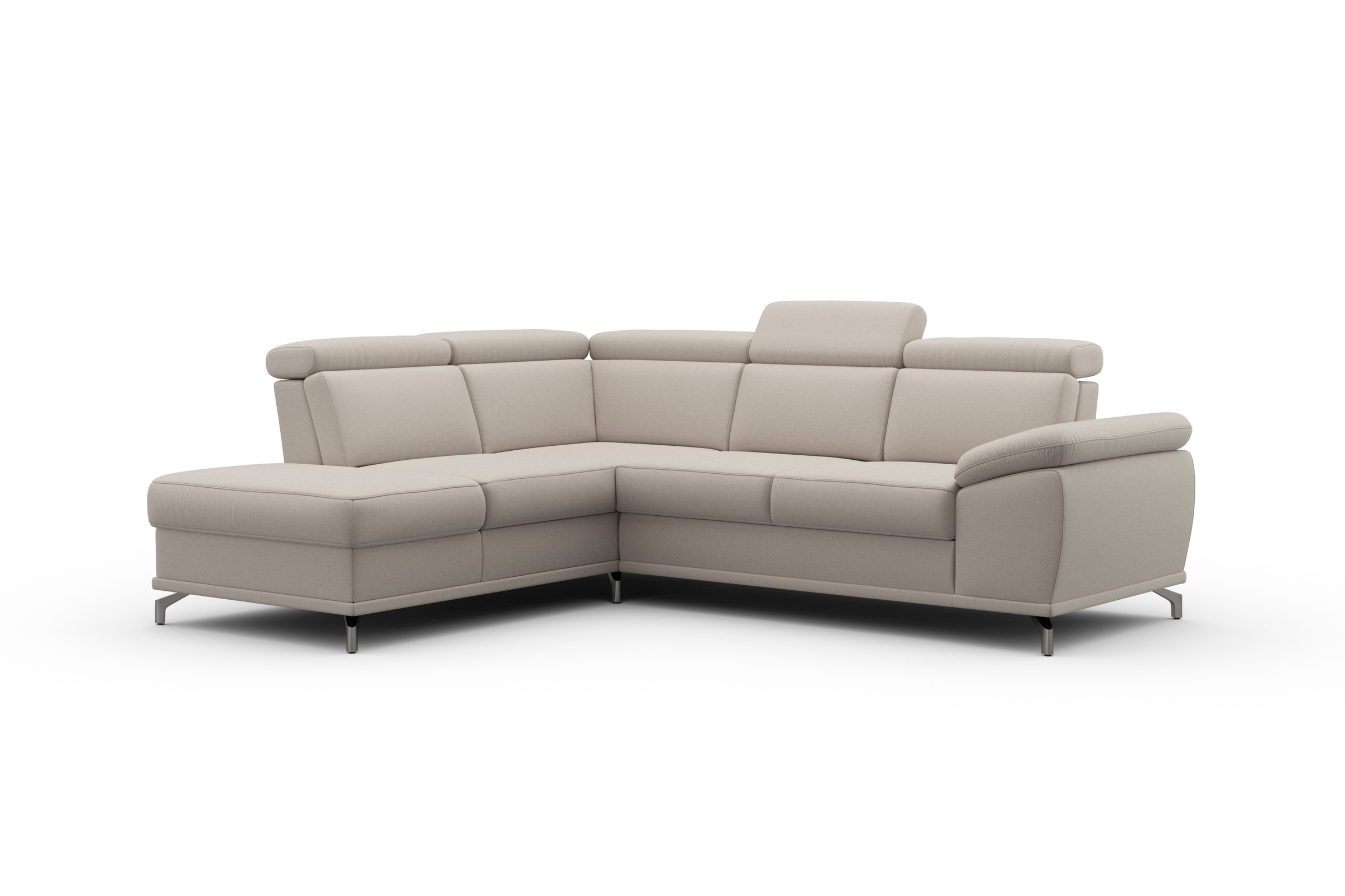 sit&more Ecksofa »Cabrio L-Form, B: 274 cm, mit Sitztiefen-, Arm- & Kopfteilverstellung« 3 Nierenkissen, Federkern, optional Bettfunktion und Stauraum