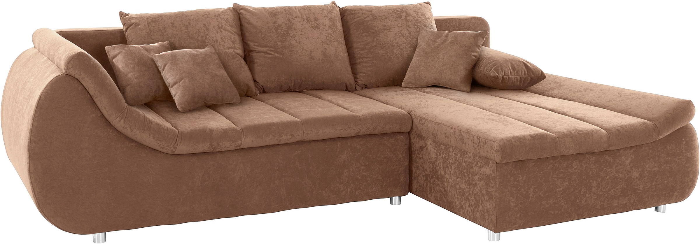 INOSIGN Ecksofa »Imola, elegant und modern, aktuelle Steppung im Sitz, bequem, L-Form«, frei im Raum stellbar, wahlweise mit Bettfunktion und Bettkasten