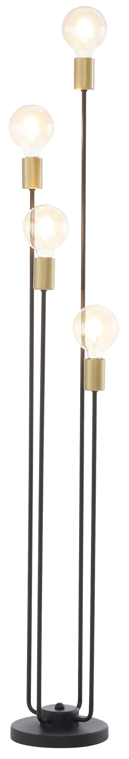 ♕ Leonique »Jarla«, auf 137 mit flammig-flammig, versandkostenfrei Fassungen, goldfarbenen/schwarzen Stehlampe 4 cm Stehleuchte Höhe