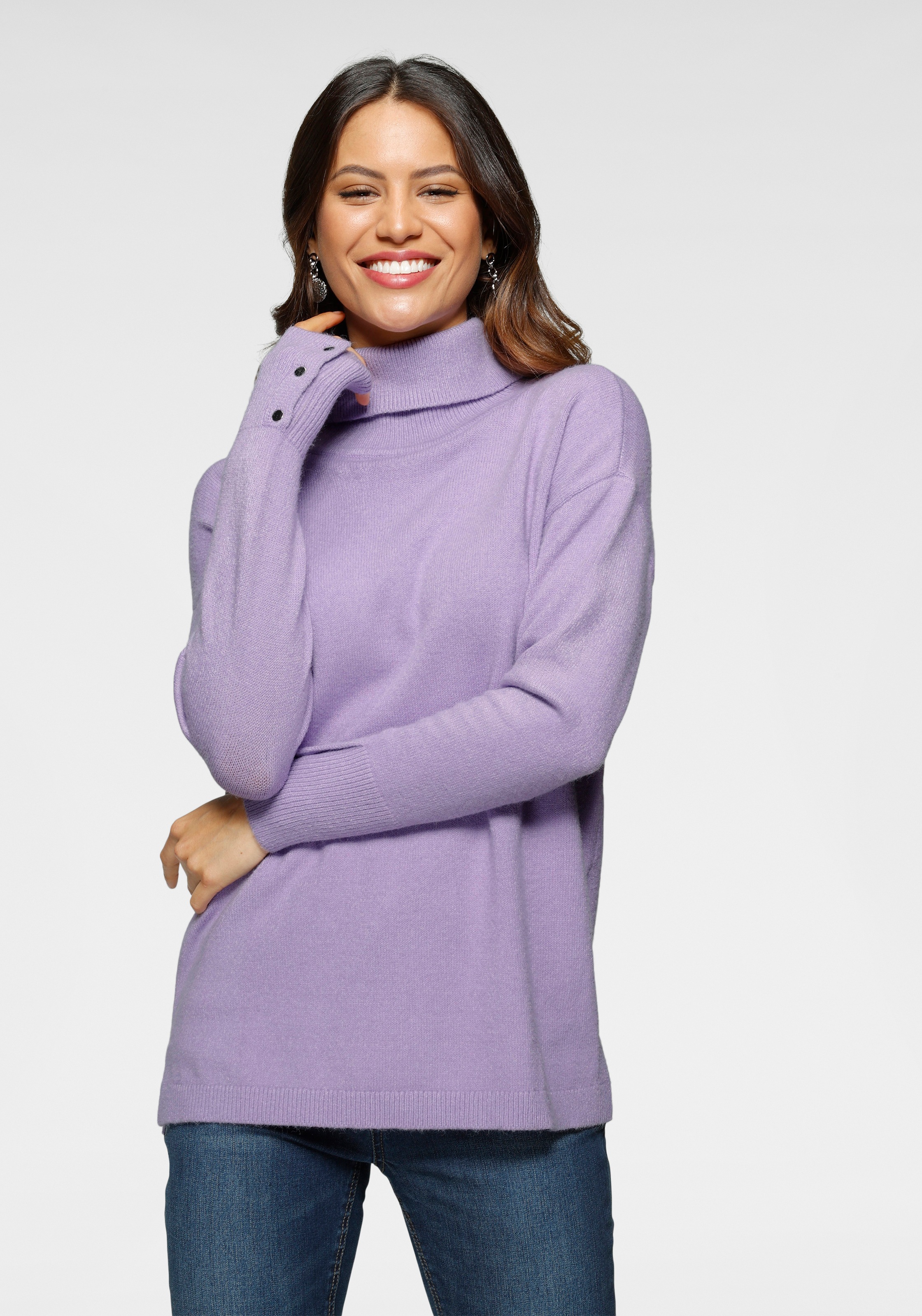 Image of Laura Scott Rollkragenpullover, mit Schlitzen und Zierknöpfen bei Ackermann Versand Schweiz