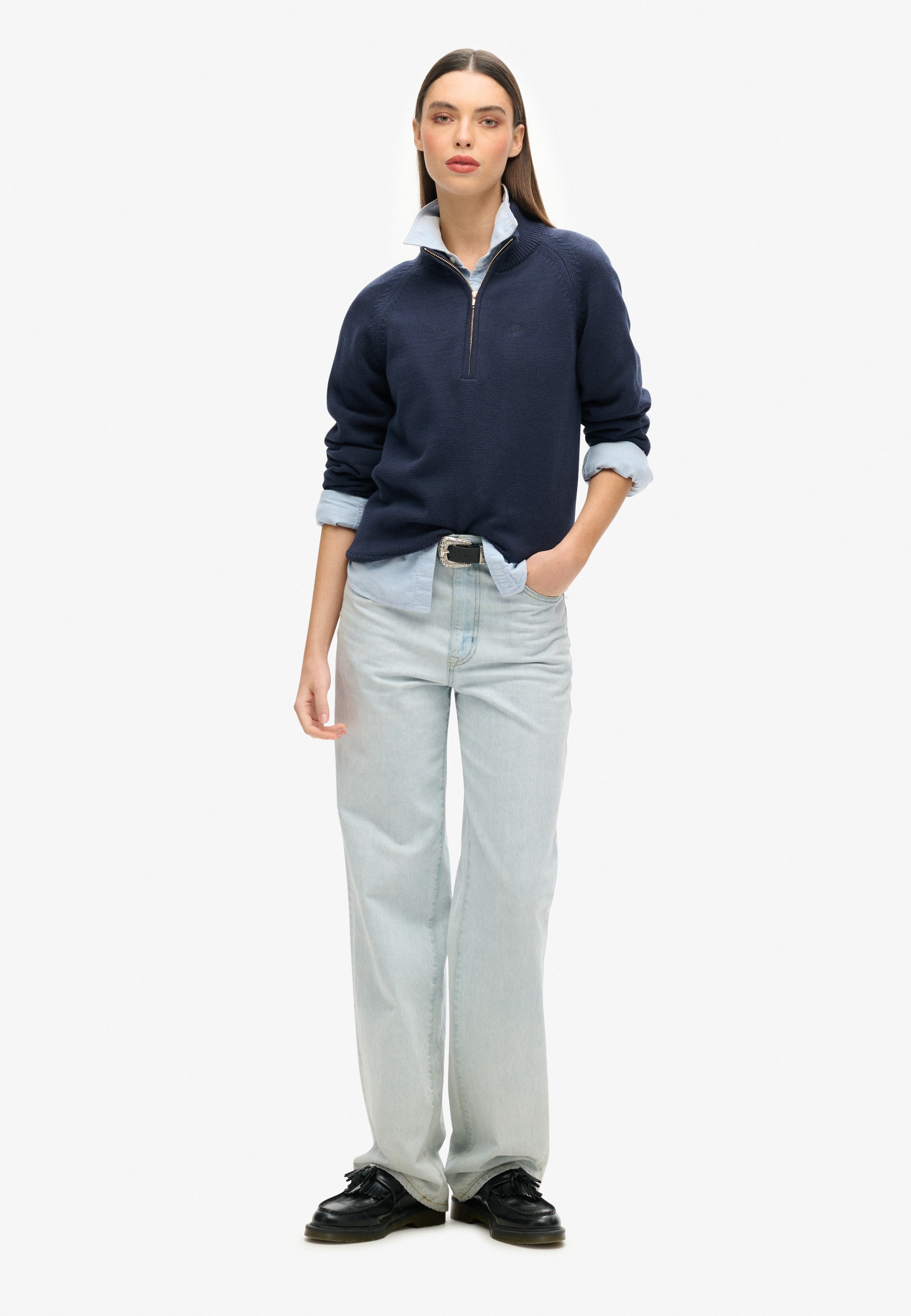 Superdry Troyer »CLASSIC COTTON KNIT HALF ZIP« Baumwolle