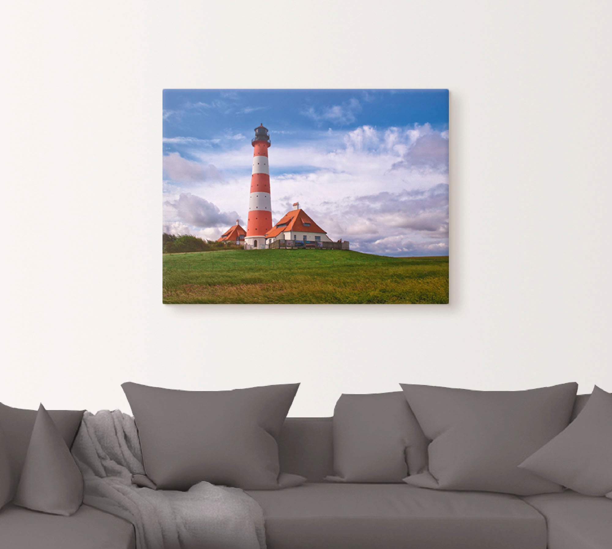 Artland Wandbild »Leuchtturm Westerheversand«, Gebäude, (1 St.), als Leinwandbild, Poster in verschied. Grössen