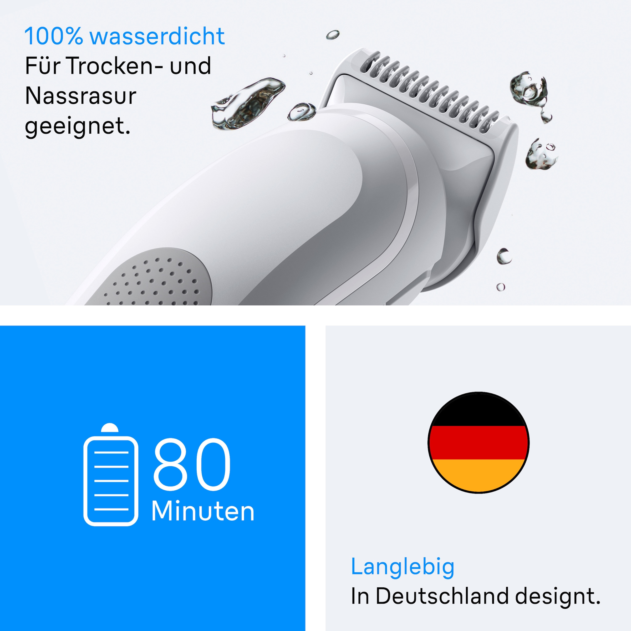 Braun Tondeuse à cheveux »Bodygroomer BG3530« Protection extra pour la peau, autonomie batterie 80 min, étanche