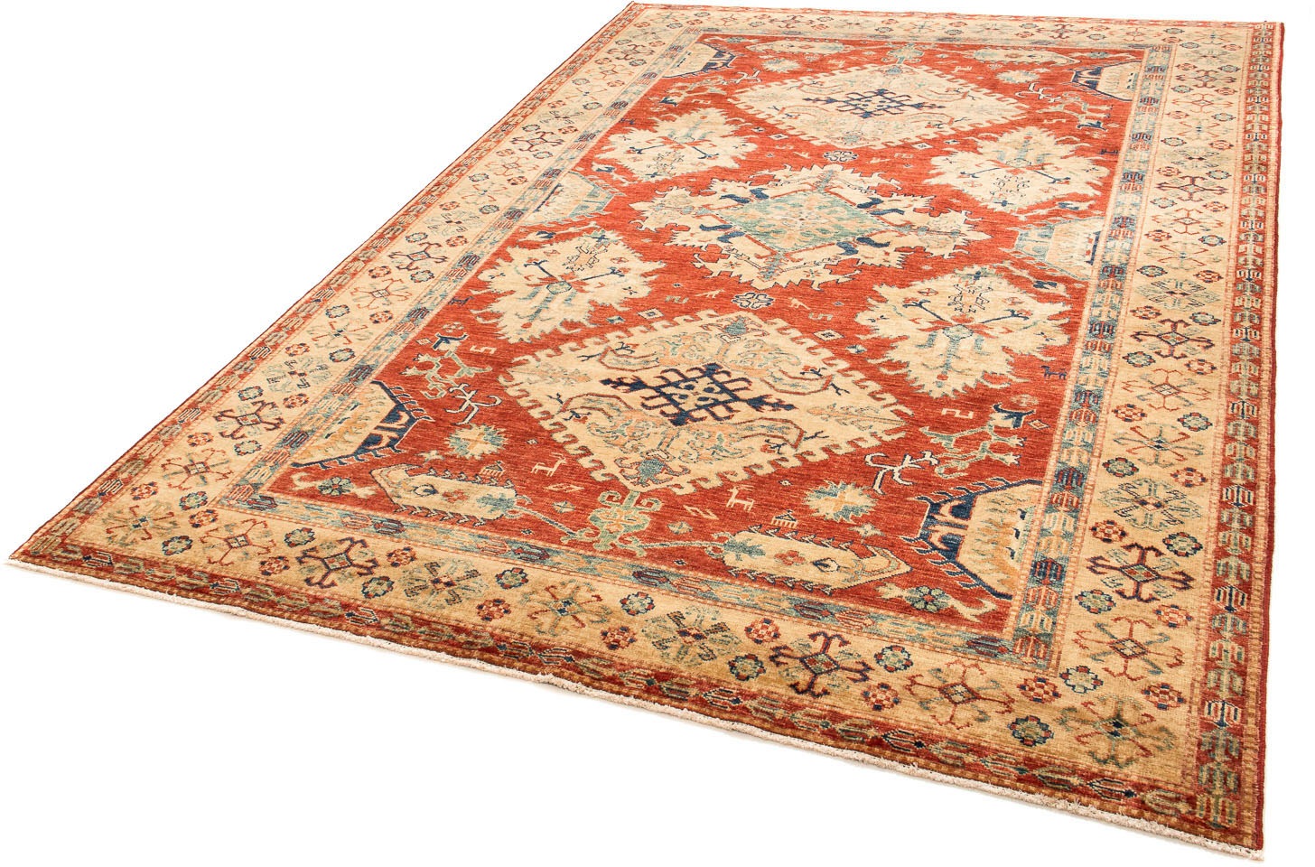 Image of morgenland Orientteppich »Ziegler - Kazak - 247 x 172 cm - dunkelrot«, rechteckig, 6 mm Höhe, Wohnzimmer, Handgeknüpft, Einzelstück mit Zertifikat bei Ackermann Versand Schweiz