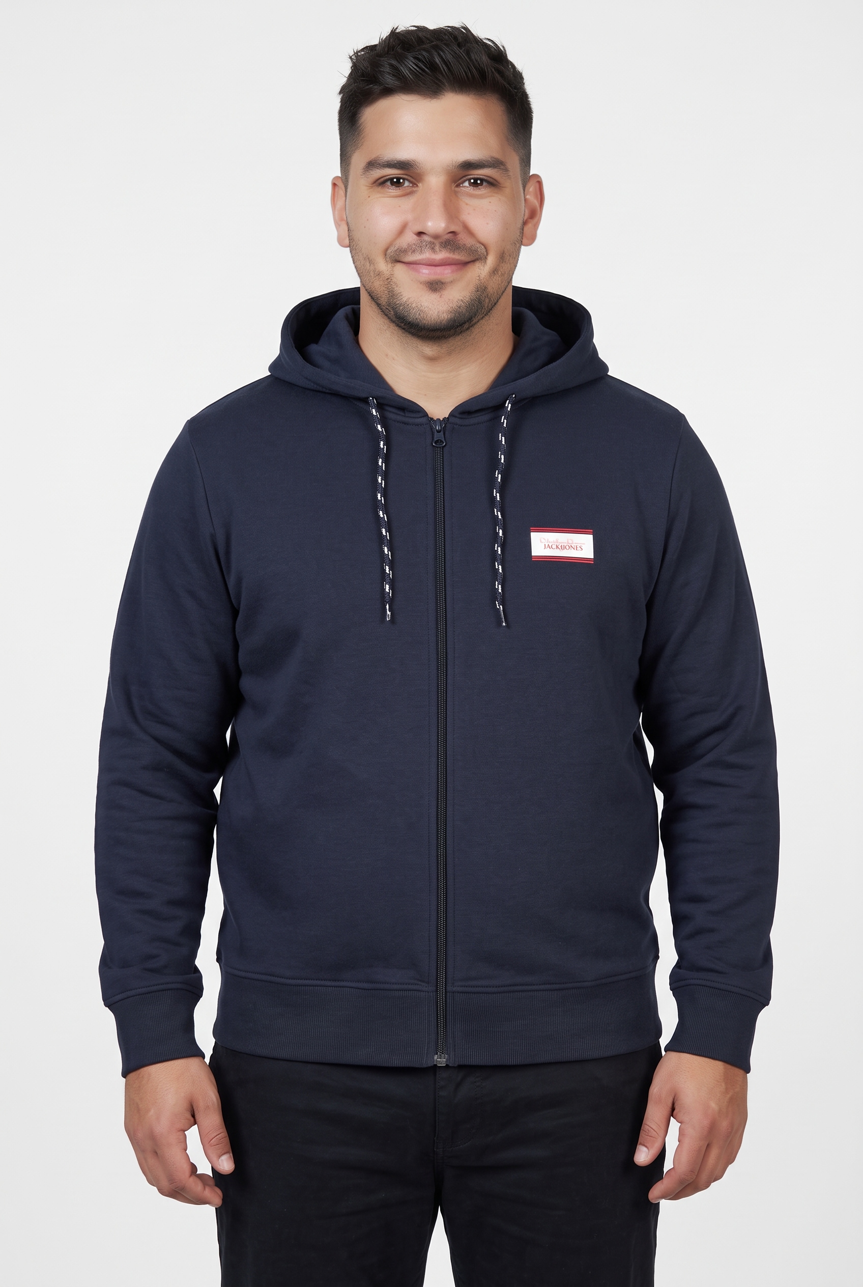 Image of Jack & Jones PlusSize Kapuzensweatjacke "JJBUSTER SWEAT ZIP HOOD BTS PLS" Baumwollmischung