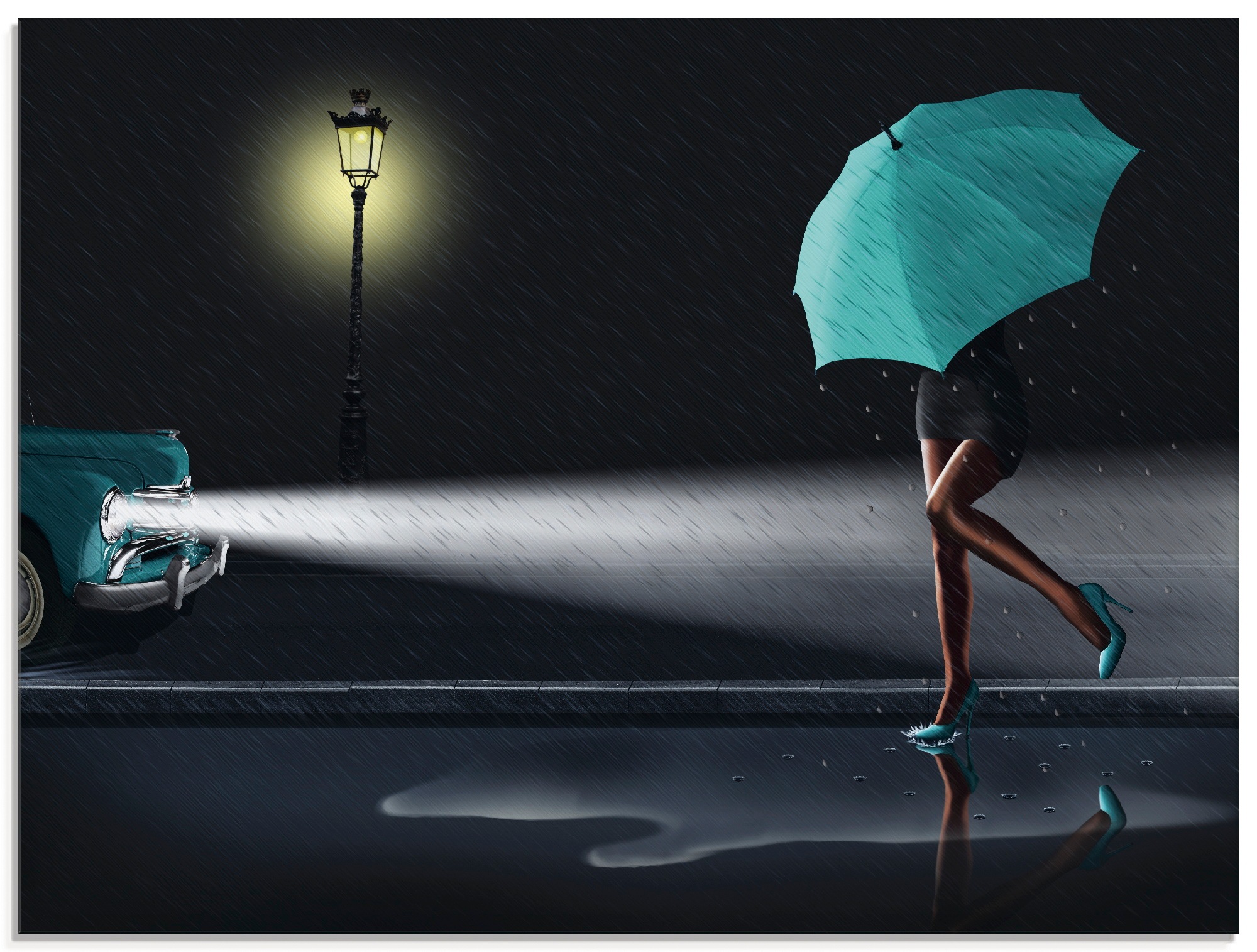 Image of Artland Glasbild »Verregneter Tag 2«, Frau, (1 St.) bei Ackermann Versand Schweiz