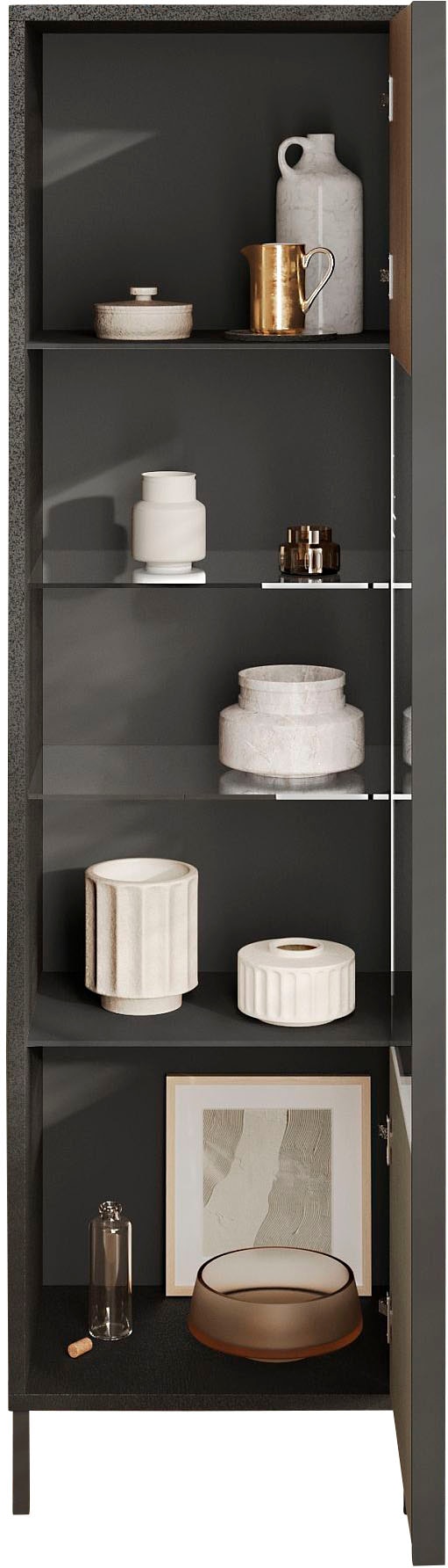 Image of Home affaire Vitrine "Everest Höhe 203 cm, Standvitrine mit 1 Tür" Hochschrank, Anrichte, Soft/Self Closing, Korpus 22 mm