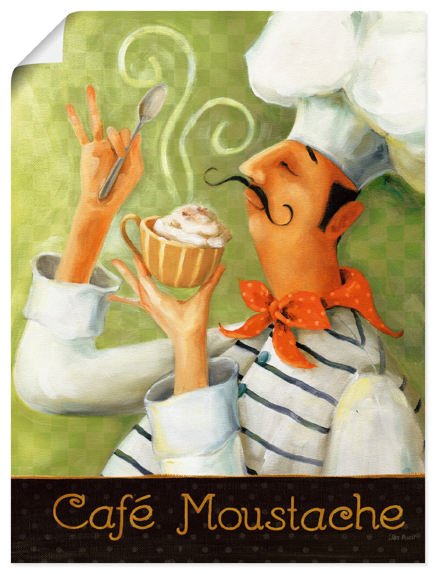 Artland Poster »Cafe Moustache II«, Getränke, (1 St.), als Leinwandbild, Wandaufkleber oder Poster in versch. Grössen
