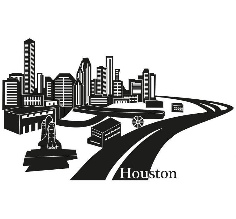 Wandtattoo »XXL Stadt Skyline Houston 100cm«, (1 St.), selbstklebend, entfernbar