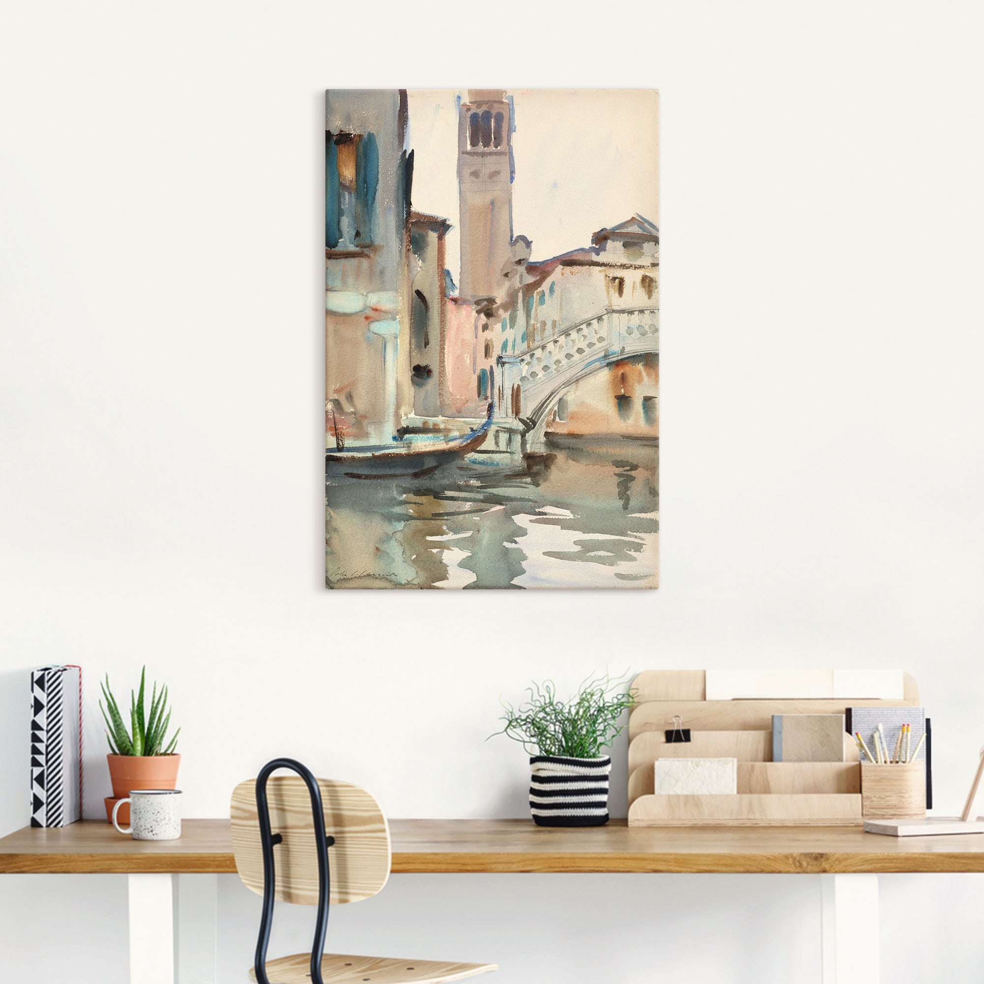 Artland Wandbild »Eine Brücke und Campanile, Venedig.« Venedig 1 Stk. tlg. als Leinwandbild, Poster in verschied. Grössen