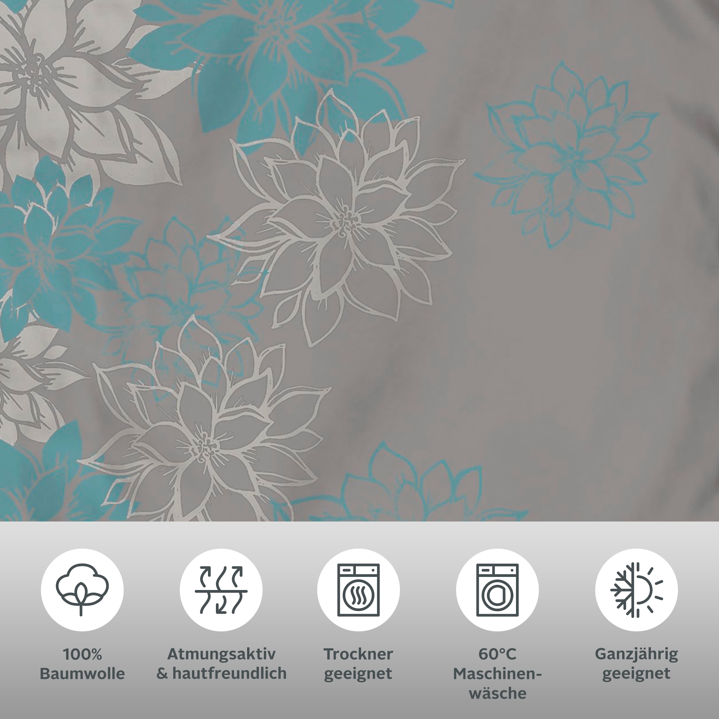 GOODproduct Linge de lit »Susan in Gr. 135x200 oder 155x220 cm« 2 in verschiedenen Qualitäten, romantische Bettwäsche mit Blumen