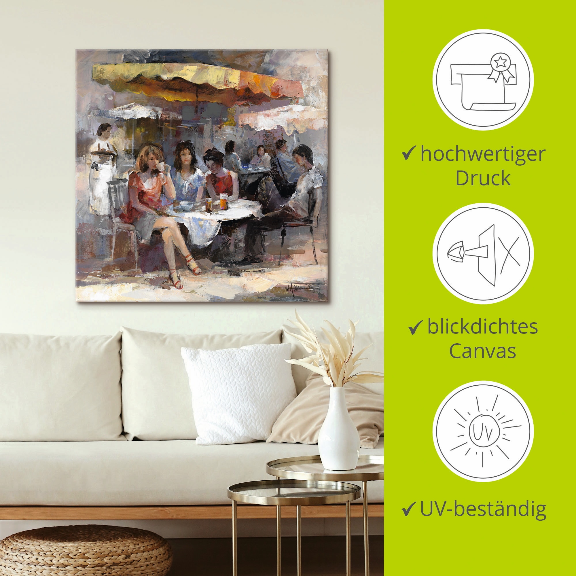 Artland Wandbild »Damen im Café II«, Gruppen & Familien, (1 St.), als Leinwandbild, Wandaufkleber in verschied. Grössen