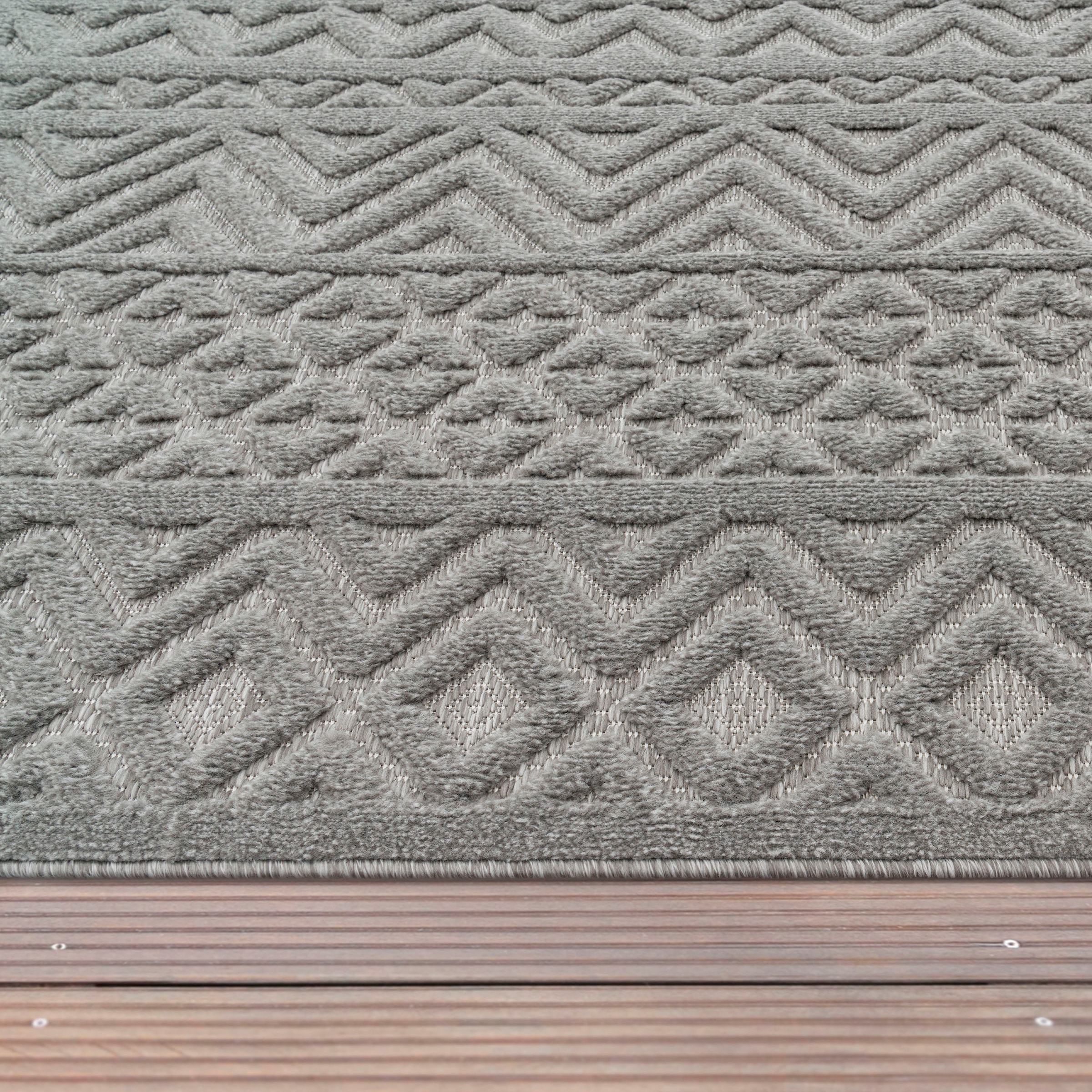 Paco Home Uni-Farben, Scandi, Effekt, Hoch-Tief kaufen Teppich Outdoor geeignet 673«, Rauten Muster, »Livorno rechteckig