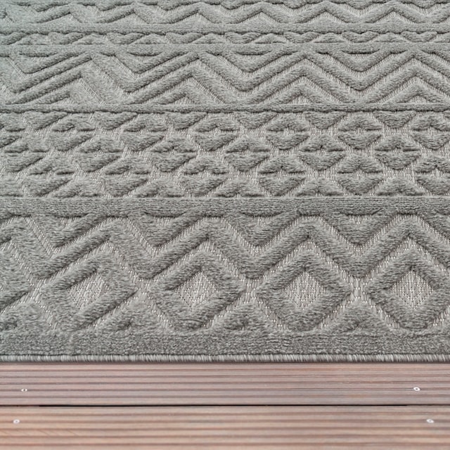 Rauten Outdoor »Livorno Teppich rechteckig, Paco Effekt, kaufen Uni-Farben, Hoch-Tief Home Muster, 673«, geeignet Scandi,
