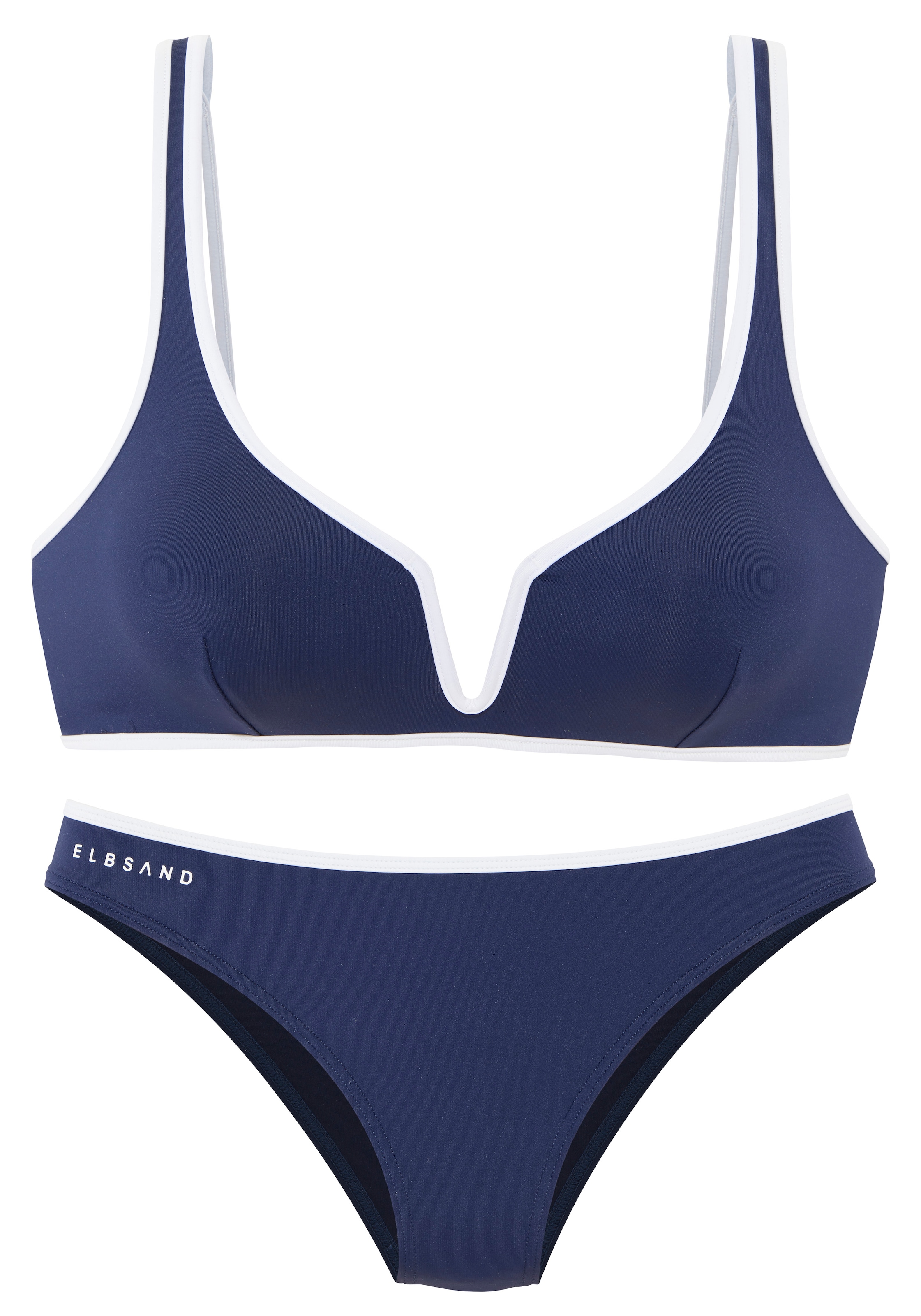 Elbsand Bikini triangle mit farblich abgesetztem Piping