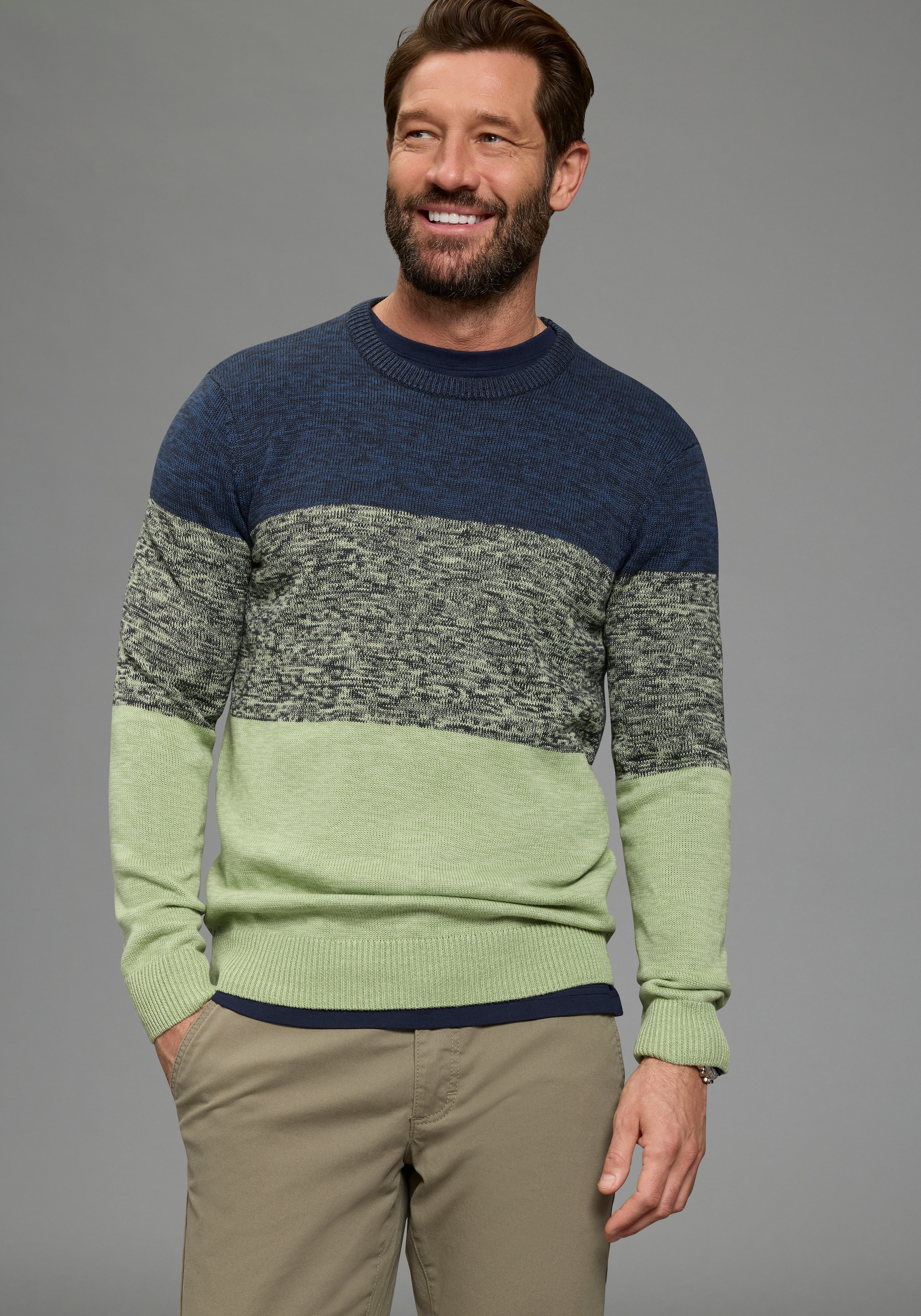 Man's World Rundhalspullover »Bis Grösse 5 XL, in vielen  Farben!  Preis- Leistungsbestseller« mehrfarbig, bequeme Passform
