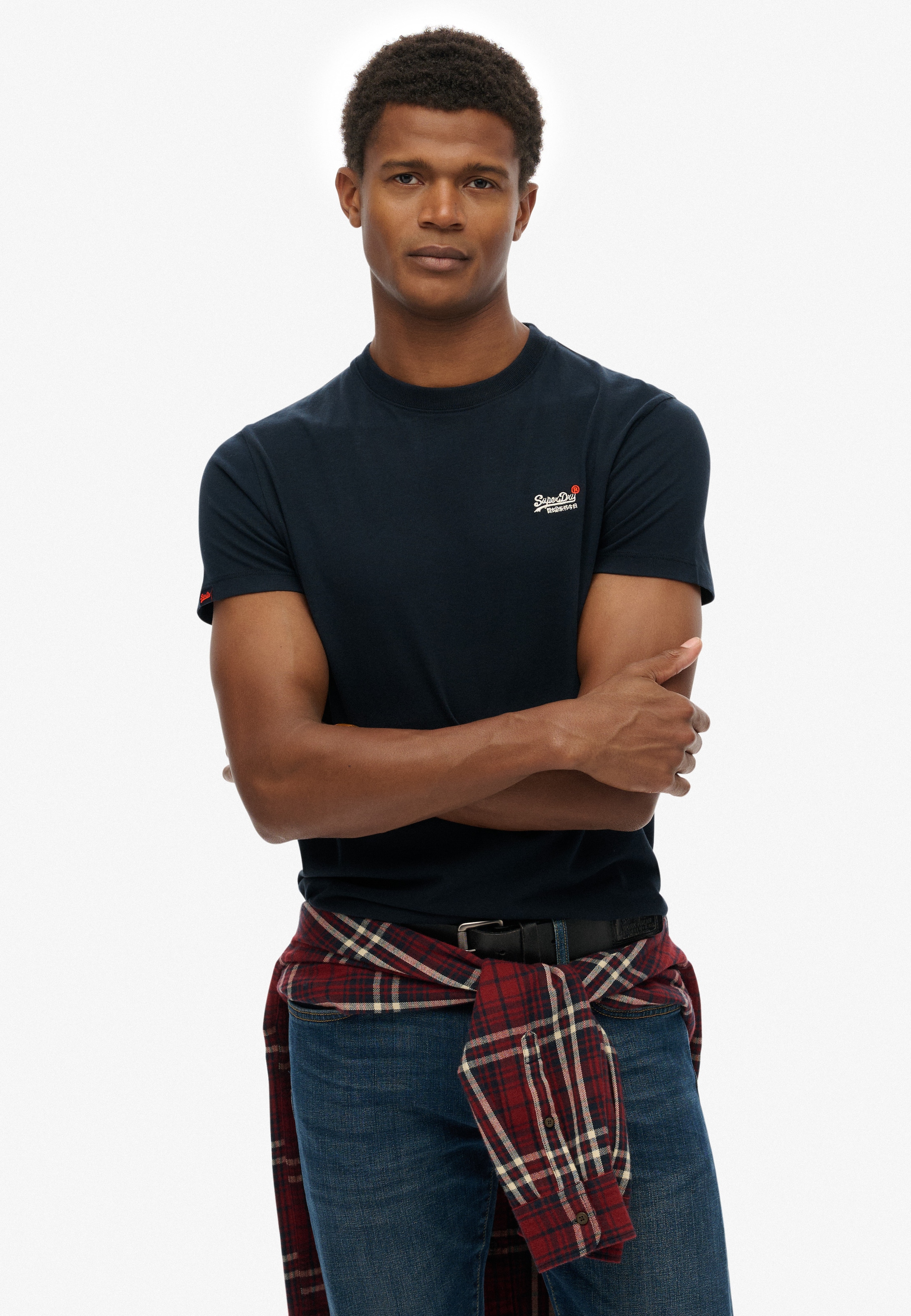 Image of Superdry Rundhalsshirt "ESSENTIAL CONTRAST EMB TEE" Slim Fit, Kurzarm, normal geschnitten, mit Druck, aus Baumwolle