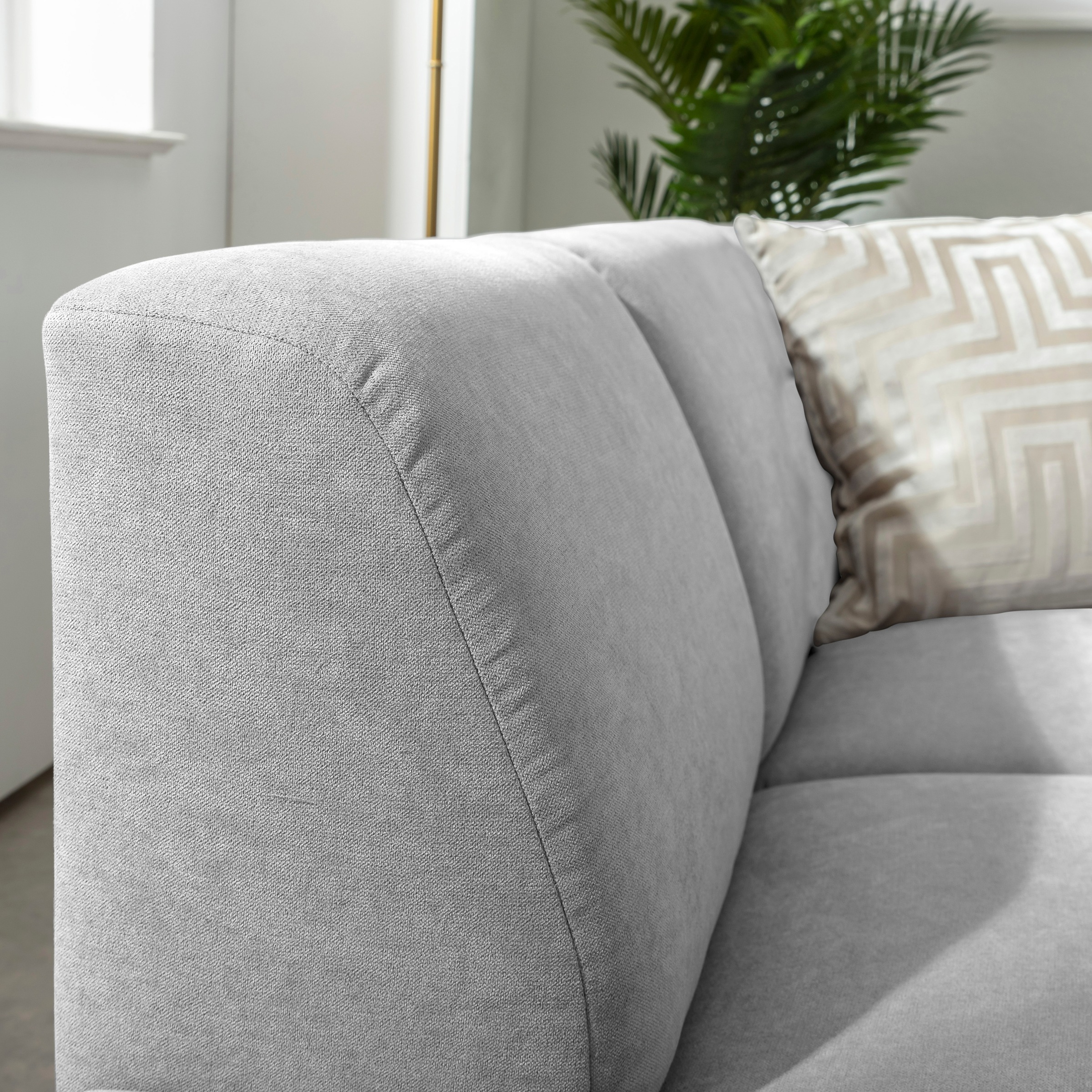 Max Winzer® Ecksofa »Blackpool modern, mittlere Sitzhärte mit hochwertiger Schaumpolsterung«, Lounge-Charakter durch niedrigen, leicht gewölbten Rücken