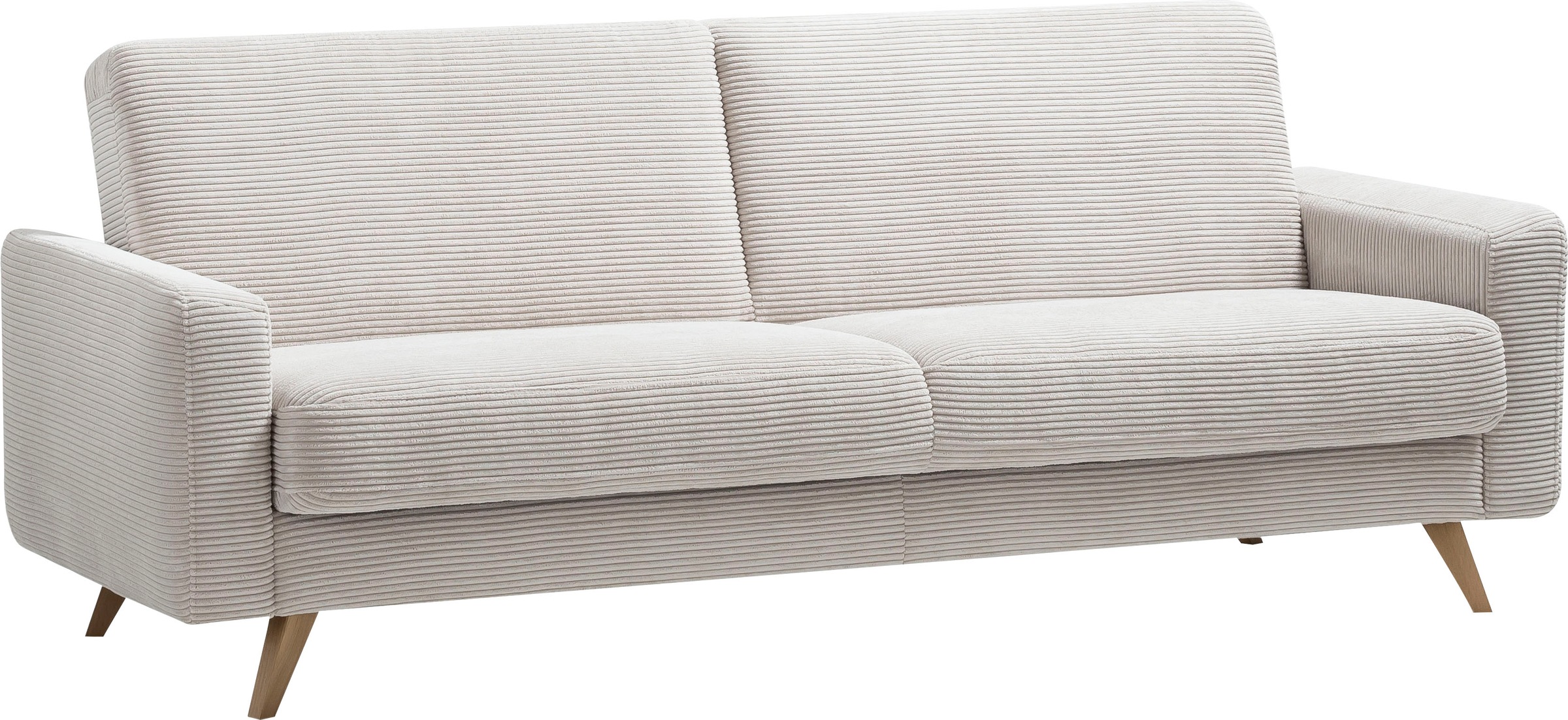 exxpo - sofa fashion 3-Sitzer »Samso, elegant und bequem, aktueller Cord Bezug, Kippcouch«, hochwertige Verarbeitung, Schlafsofa inkl. Bettfunktion und Bettkasten