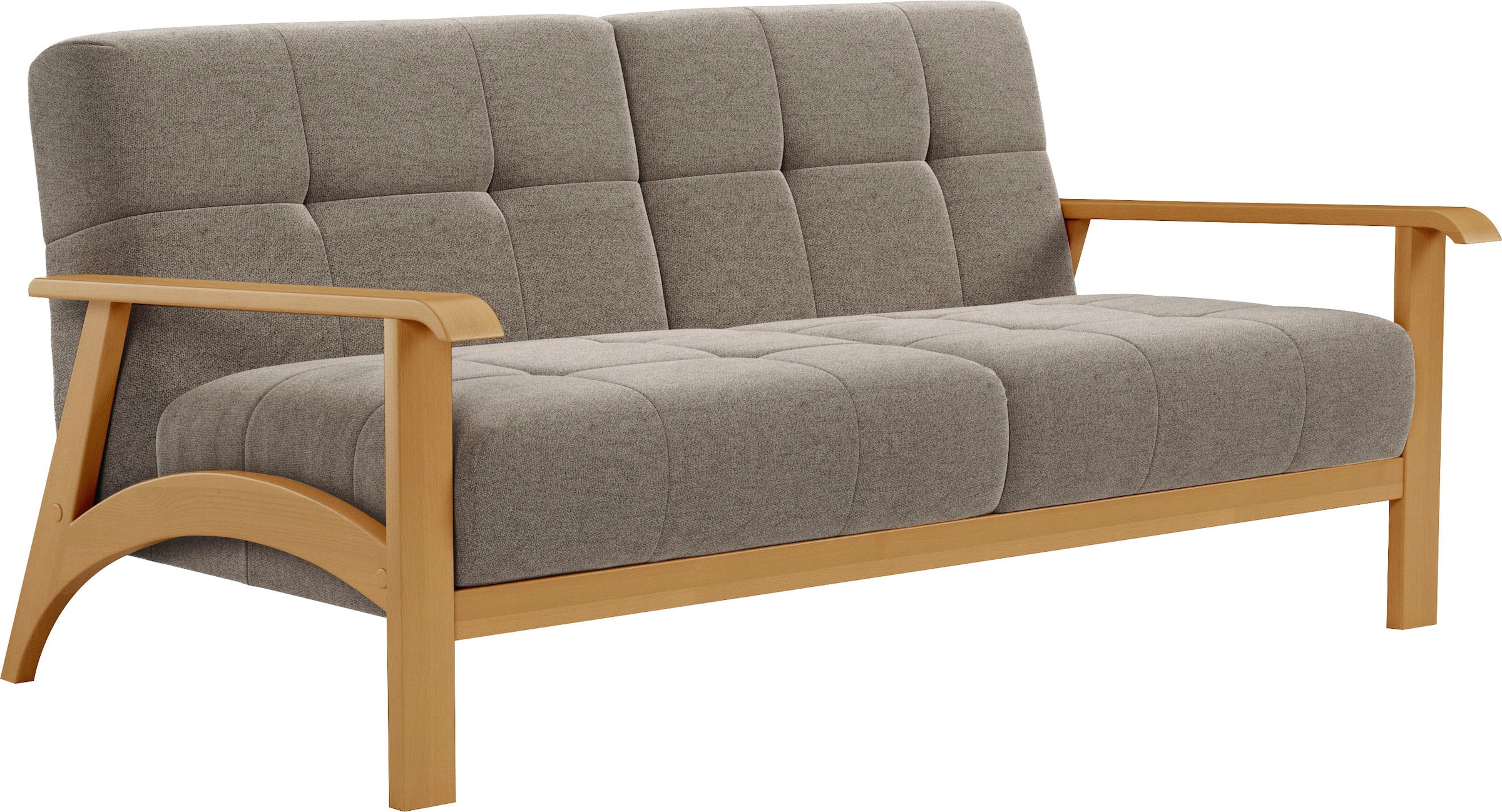 sit&more 2,5-Sitzer »Billund«, Armlehnen aus eichefarbigem Buchenholz, verschiedene Bezüge und Farben