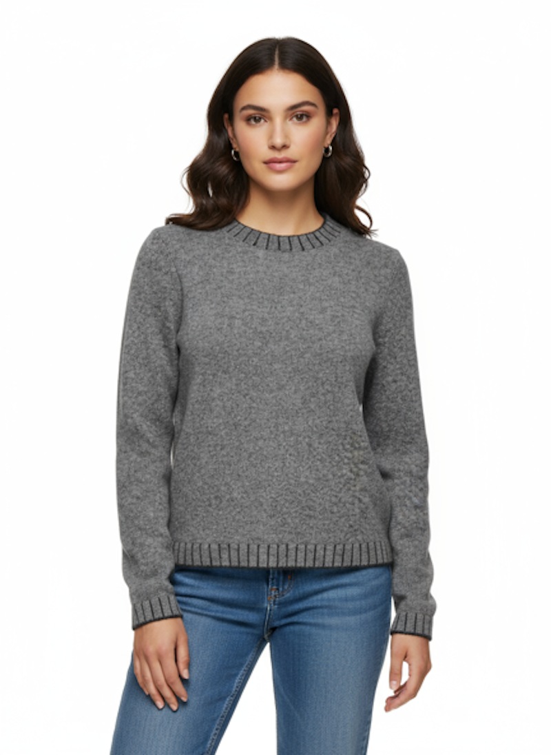 Image of ONLY Strickpullover "ONLFINA LS STITCH O-NECK CC KNT" Materialmix, normal geschnitten