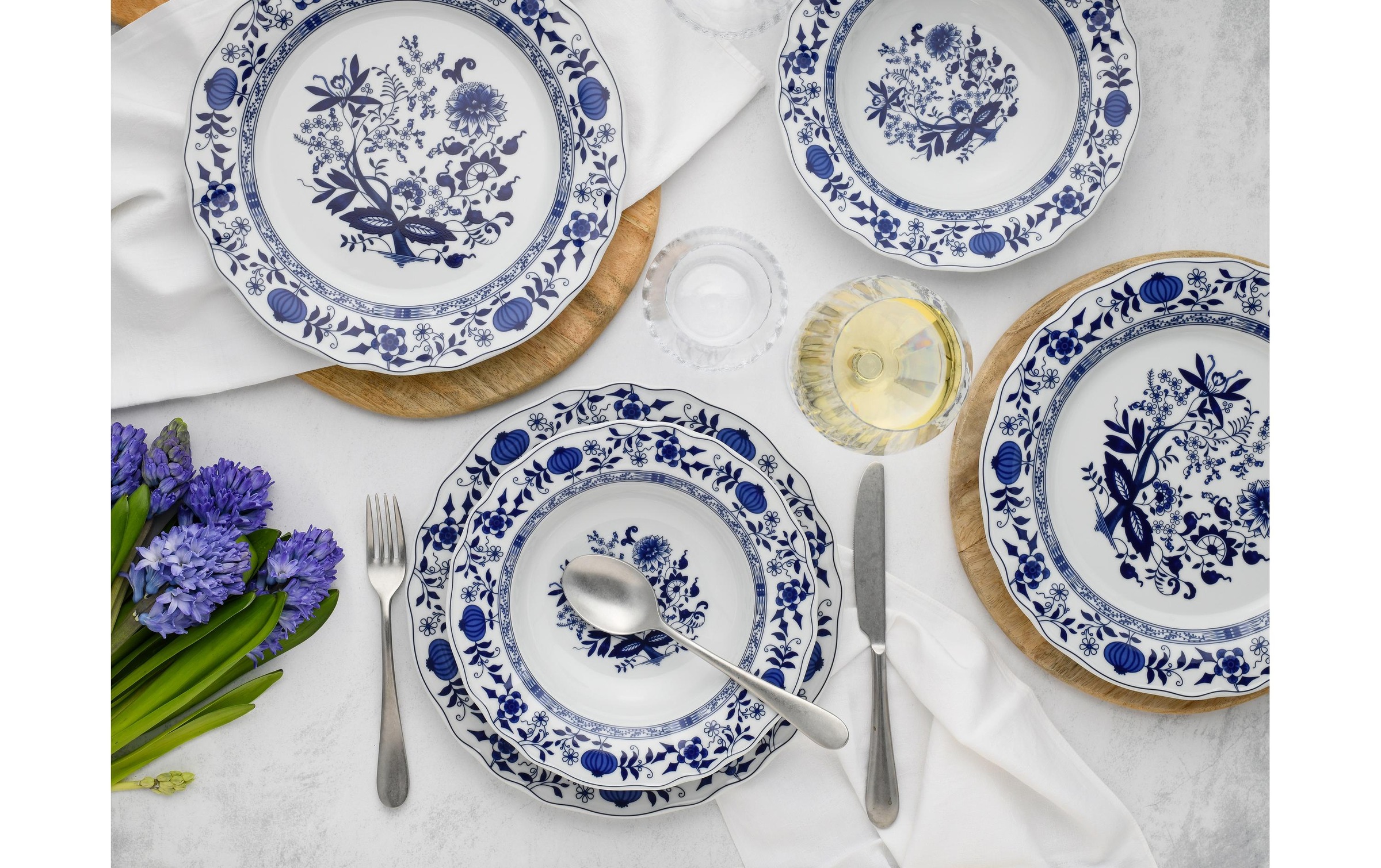 CreaTable Service combiné »Teller-Set Blau/Weiss«